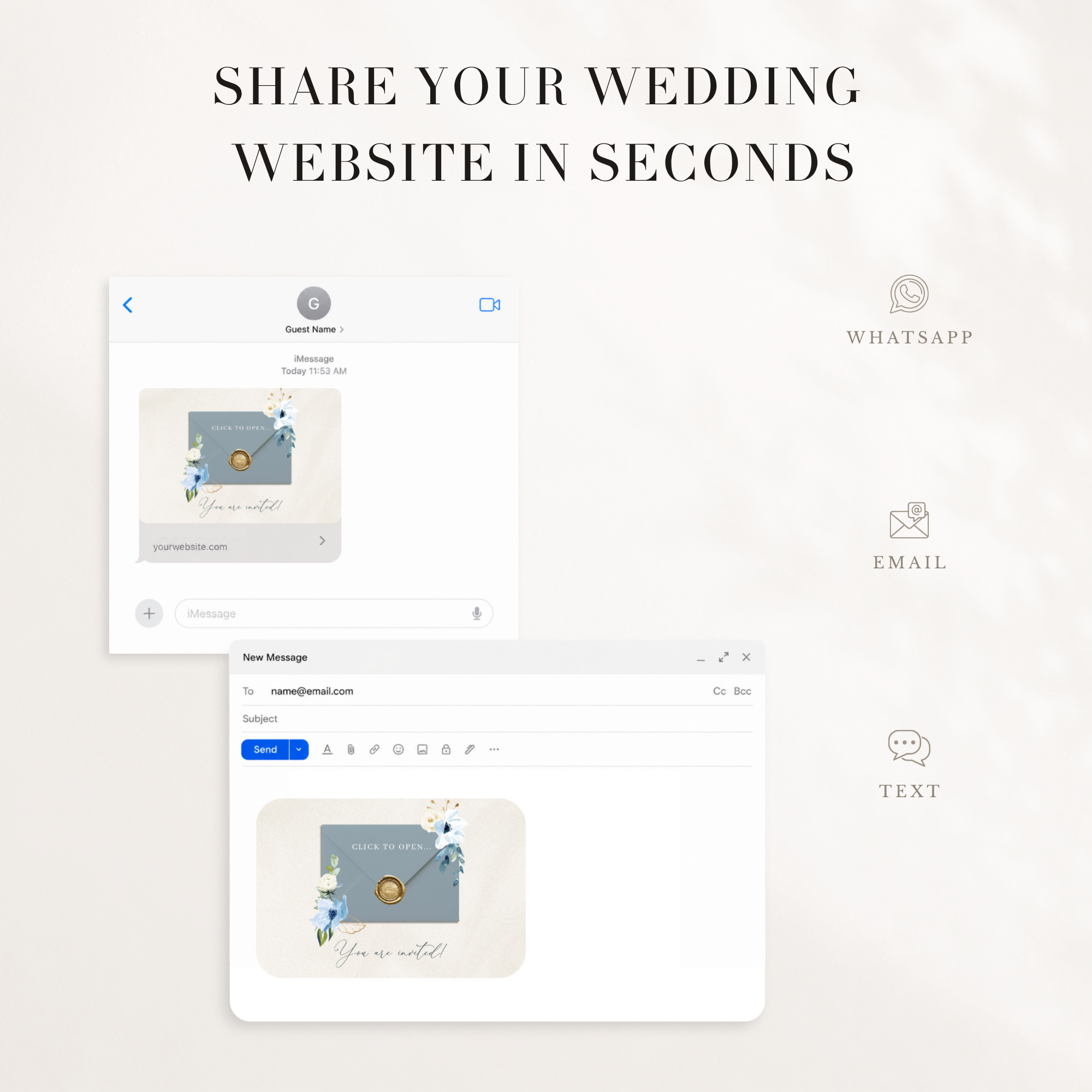 Azzurra Wedding Website Template for Canva with RSVP