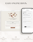 LAUREL Boho Online Digital Wedding Invitation with RSVP
