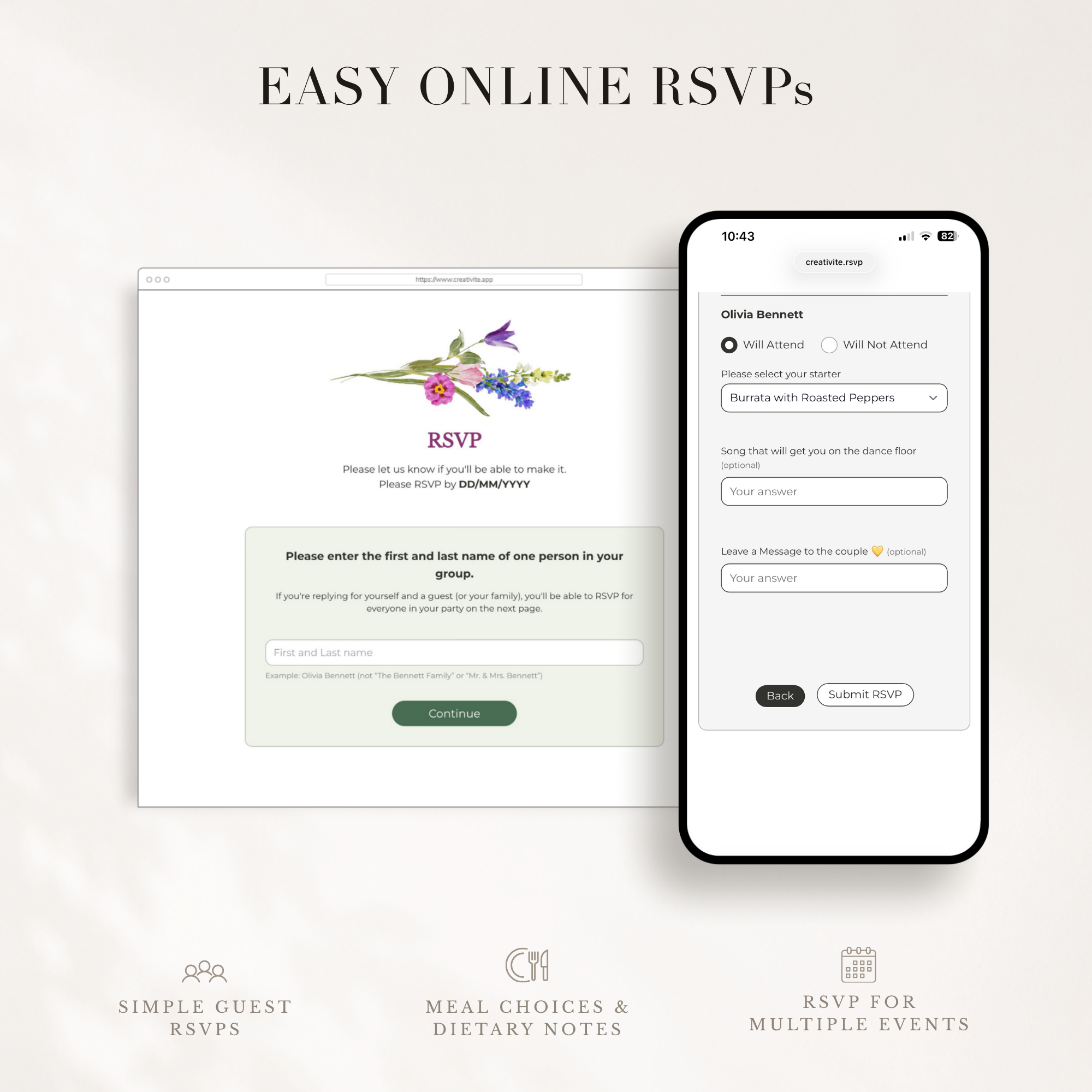 CLOE Wedding Website Template for Canva with RSVP