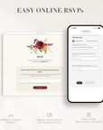 AMBRA Fall Online Digital Wedding Invitation with RSVP