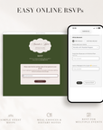Old Money Wedding Website Template for Canva with RSVP