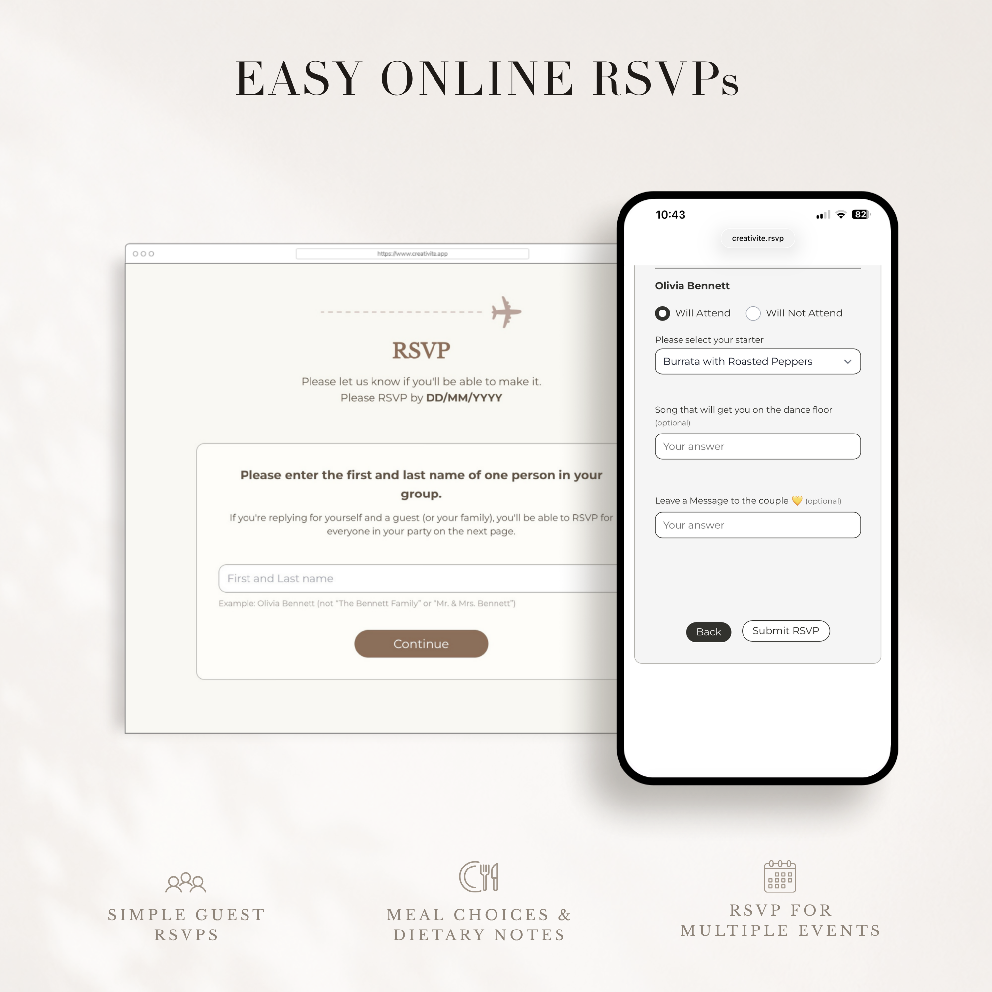 SOFIA Passport Style Online Digital Wedding Invitation with RSVP
