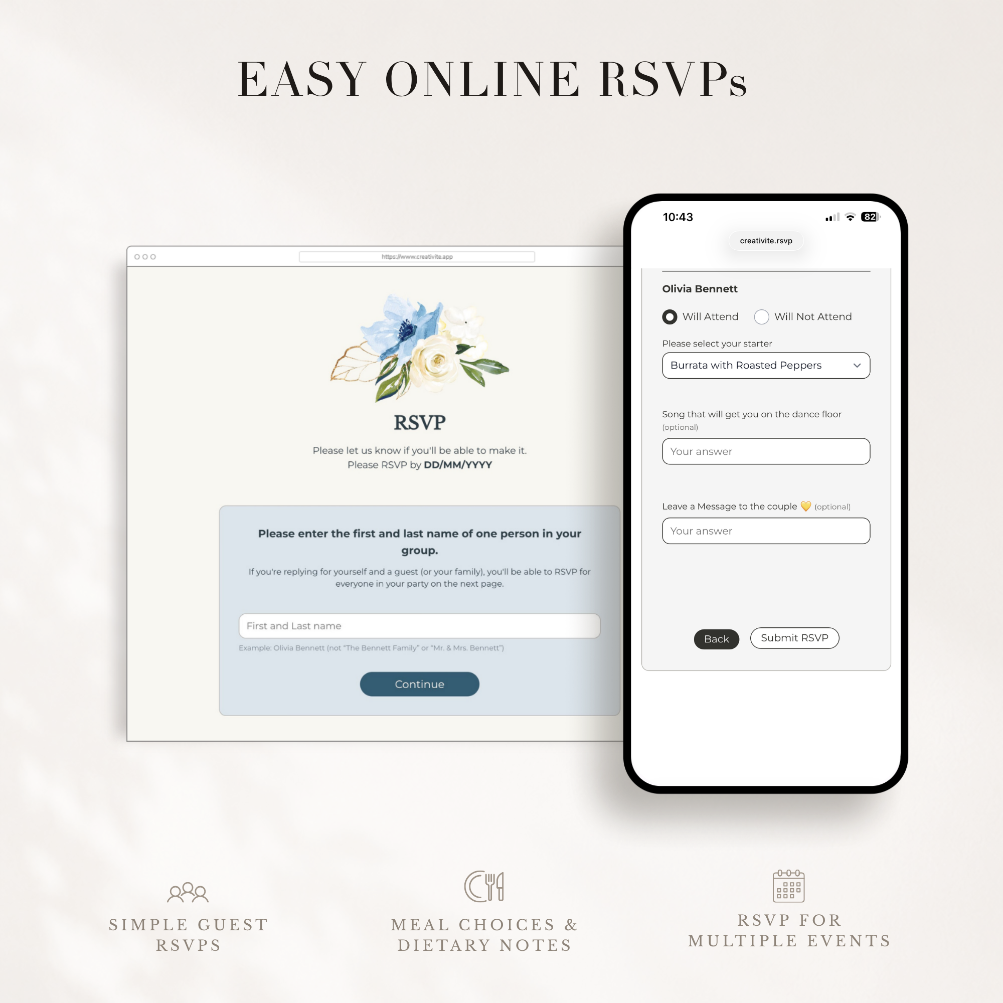 Azzurra Wedding Website Template for Canva with RSVP