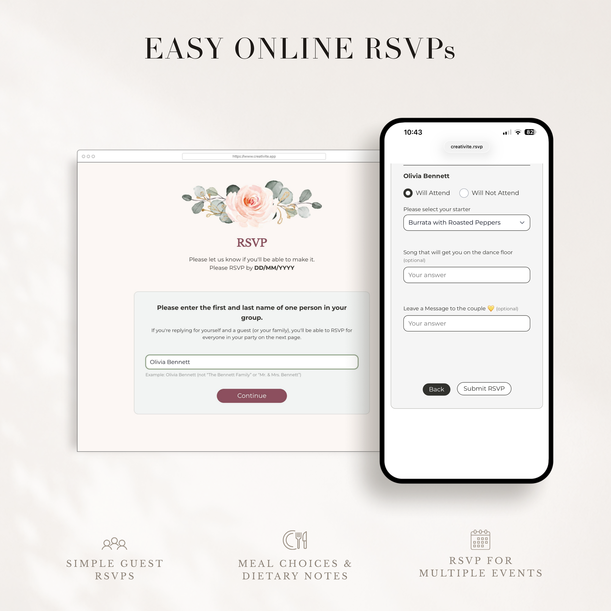 Fiorella Wedding Website Template for Canva with RSVP