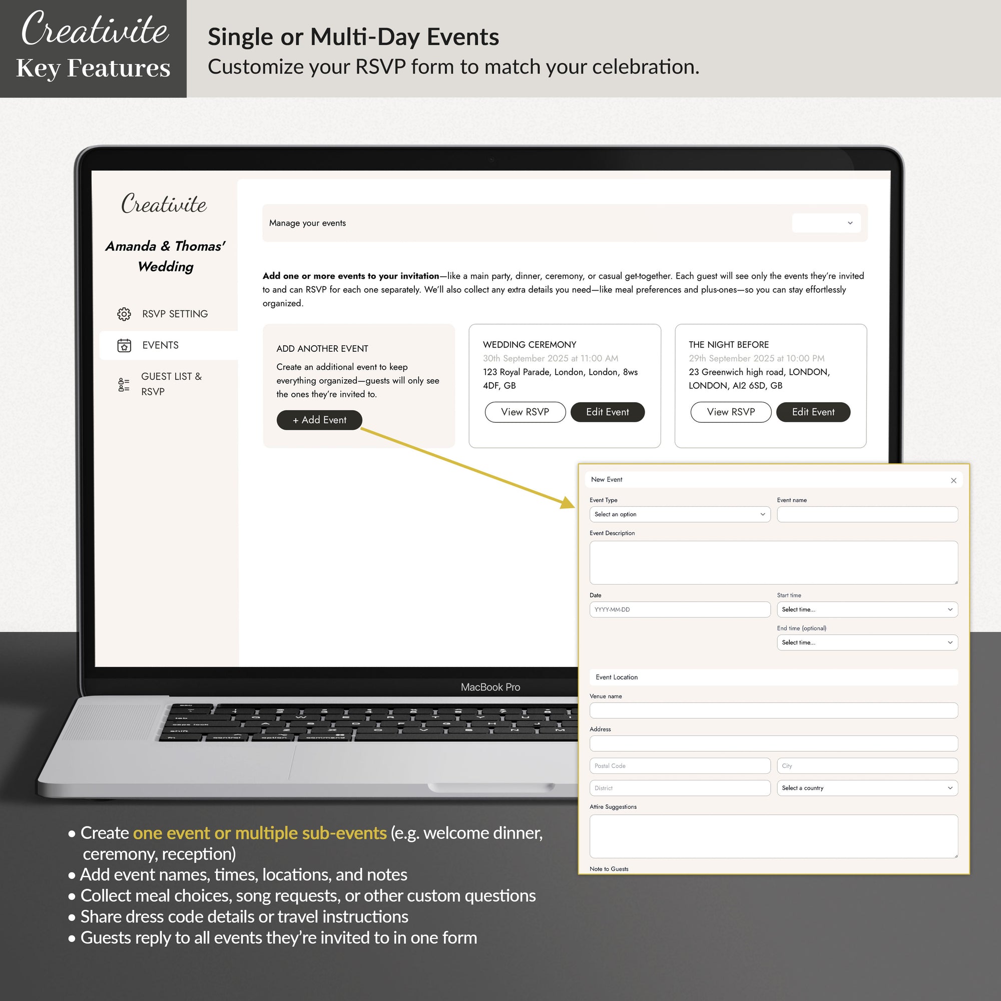SOFIA Destination Wedding Website Template for Canva with RSVP