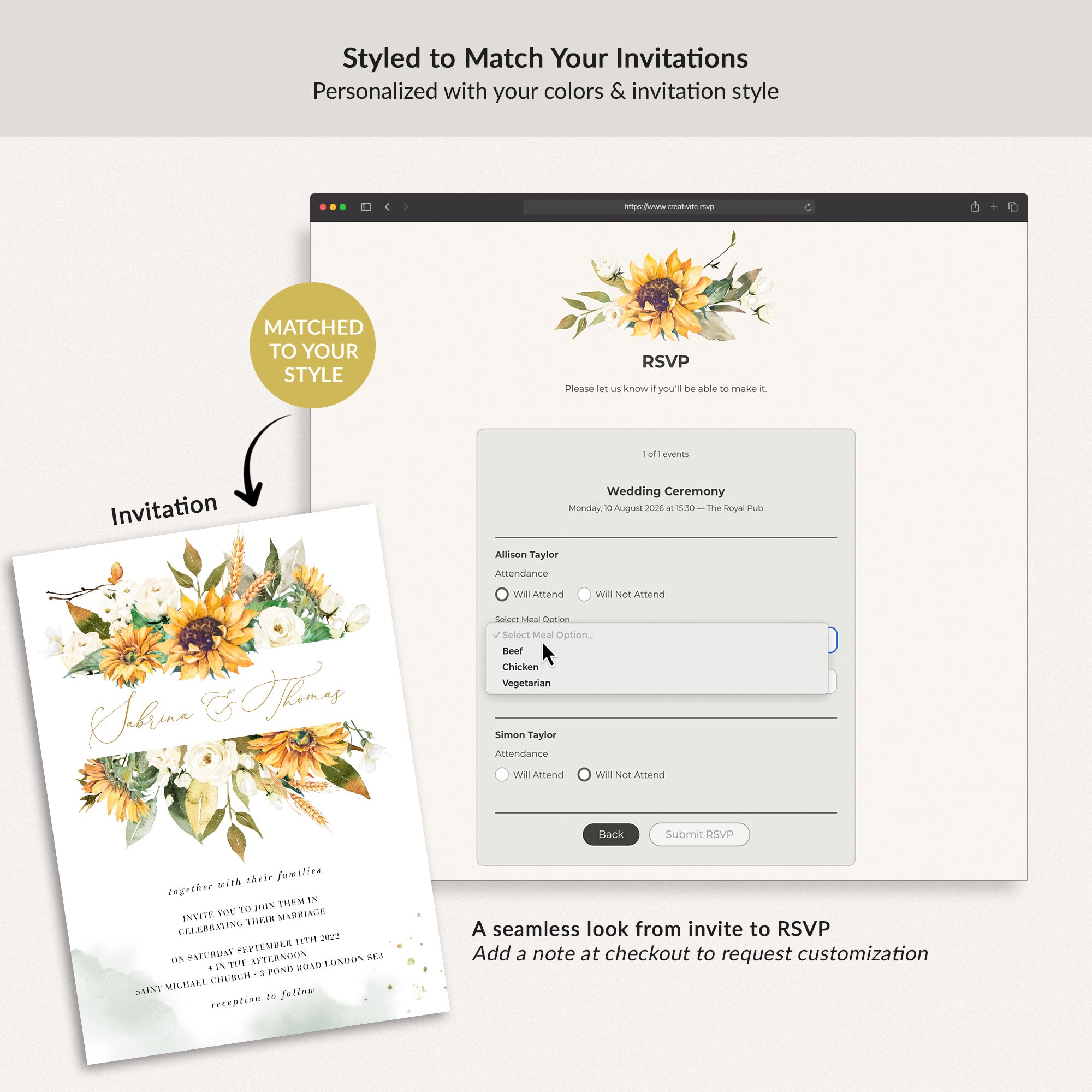 CREATIVITE Online Wedding RSVP Page – Collect &amp; Manage Guest Responses