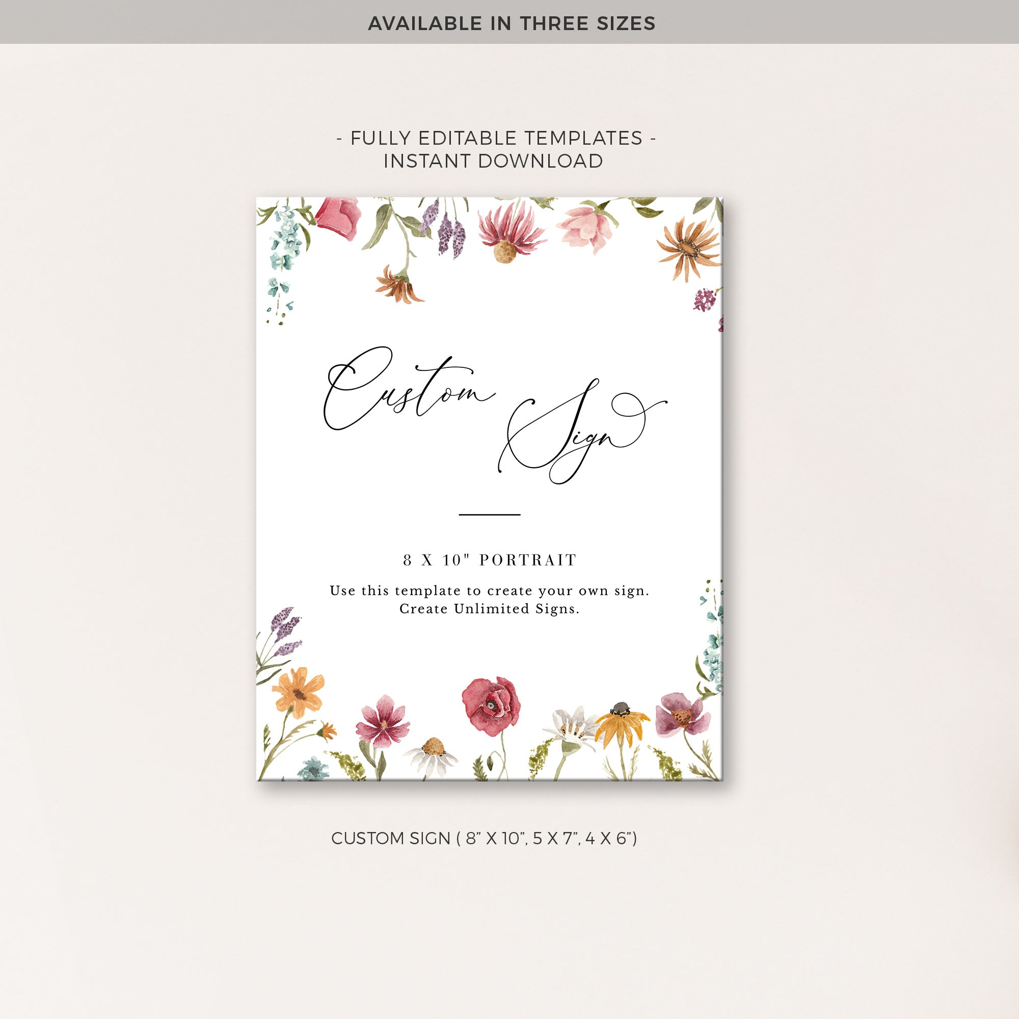 APRIL Small Wedding Sign Template