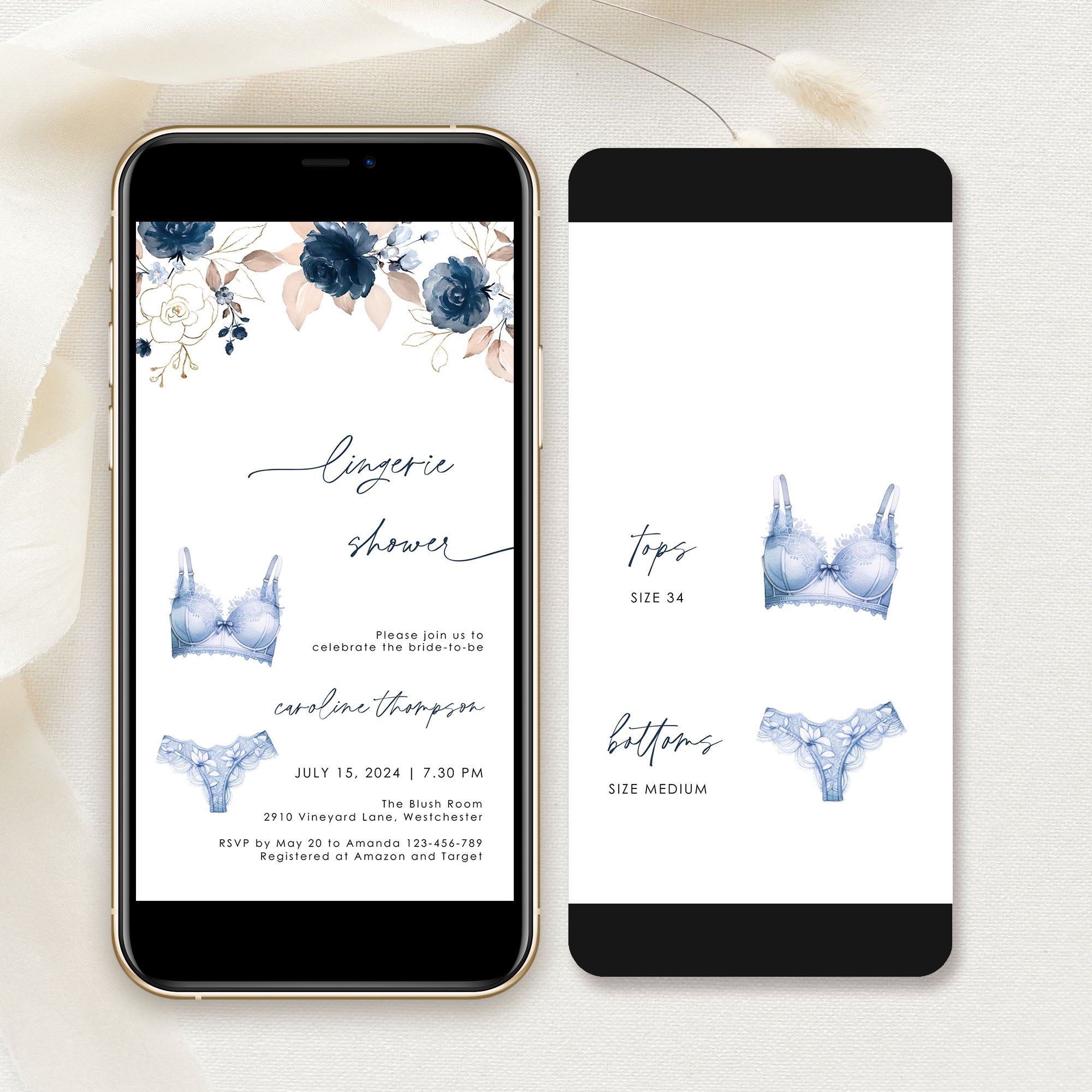 Lingerie Shower Card Evite