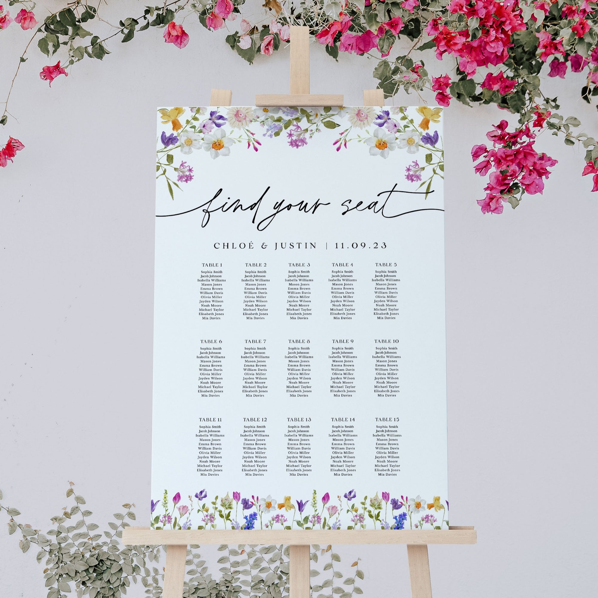 CHLOÉ Printable Wedding Seating Chart Template