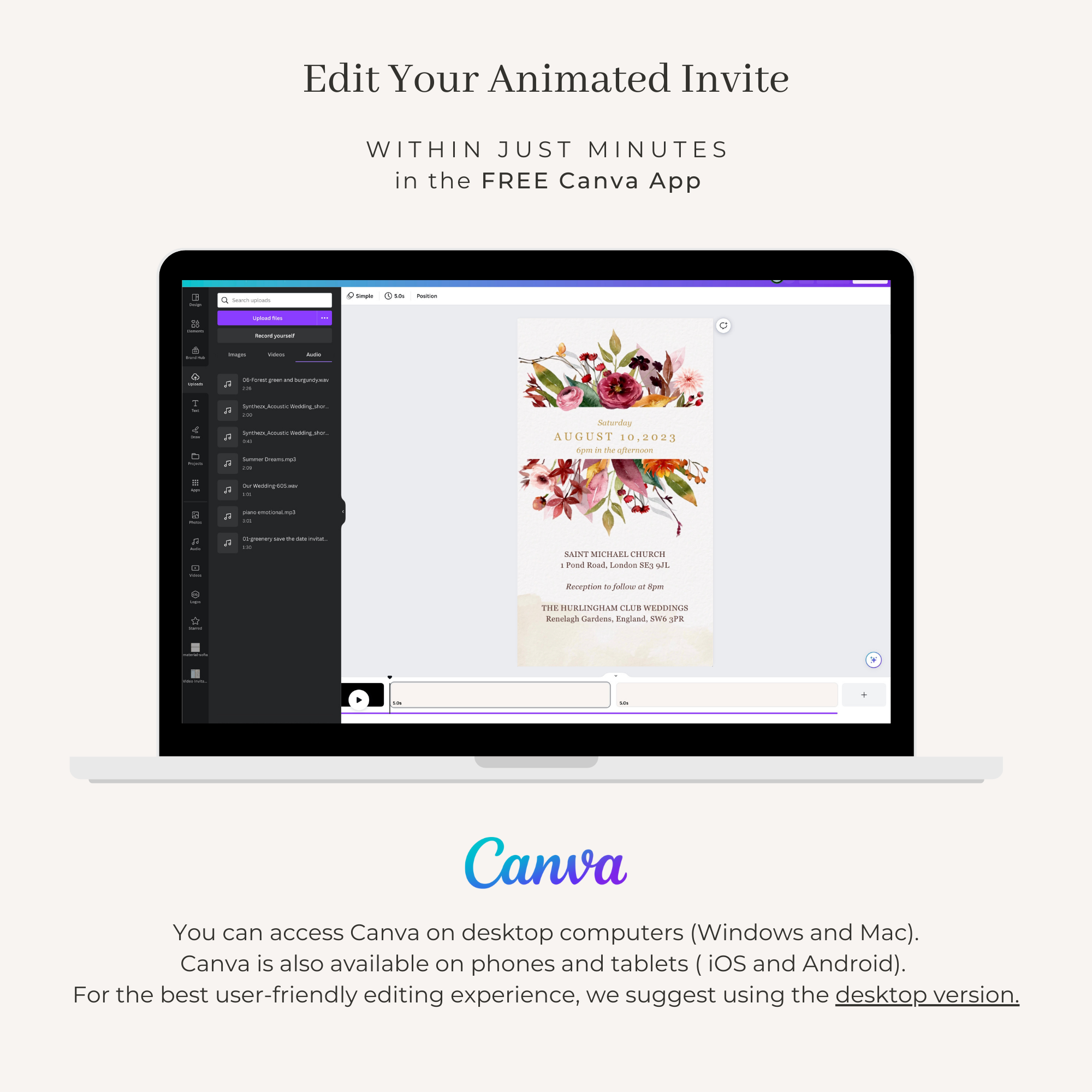 AMBRA Fall Wedding Invitation Video Template