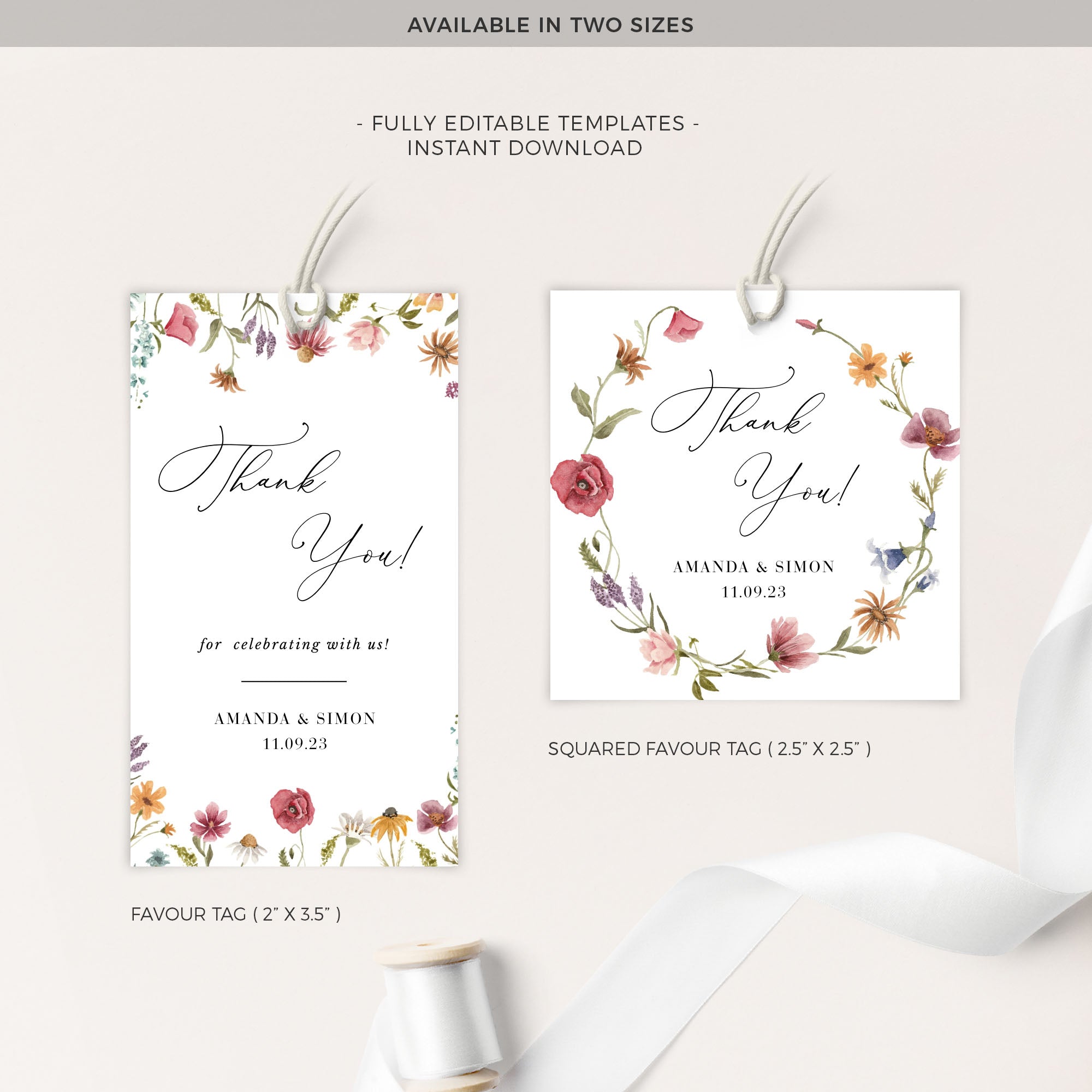 APRIL Printable Thank You Tags Theme