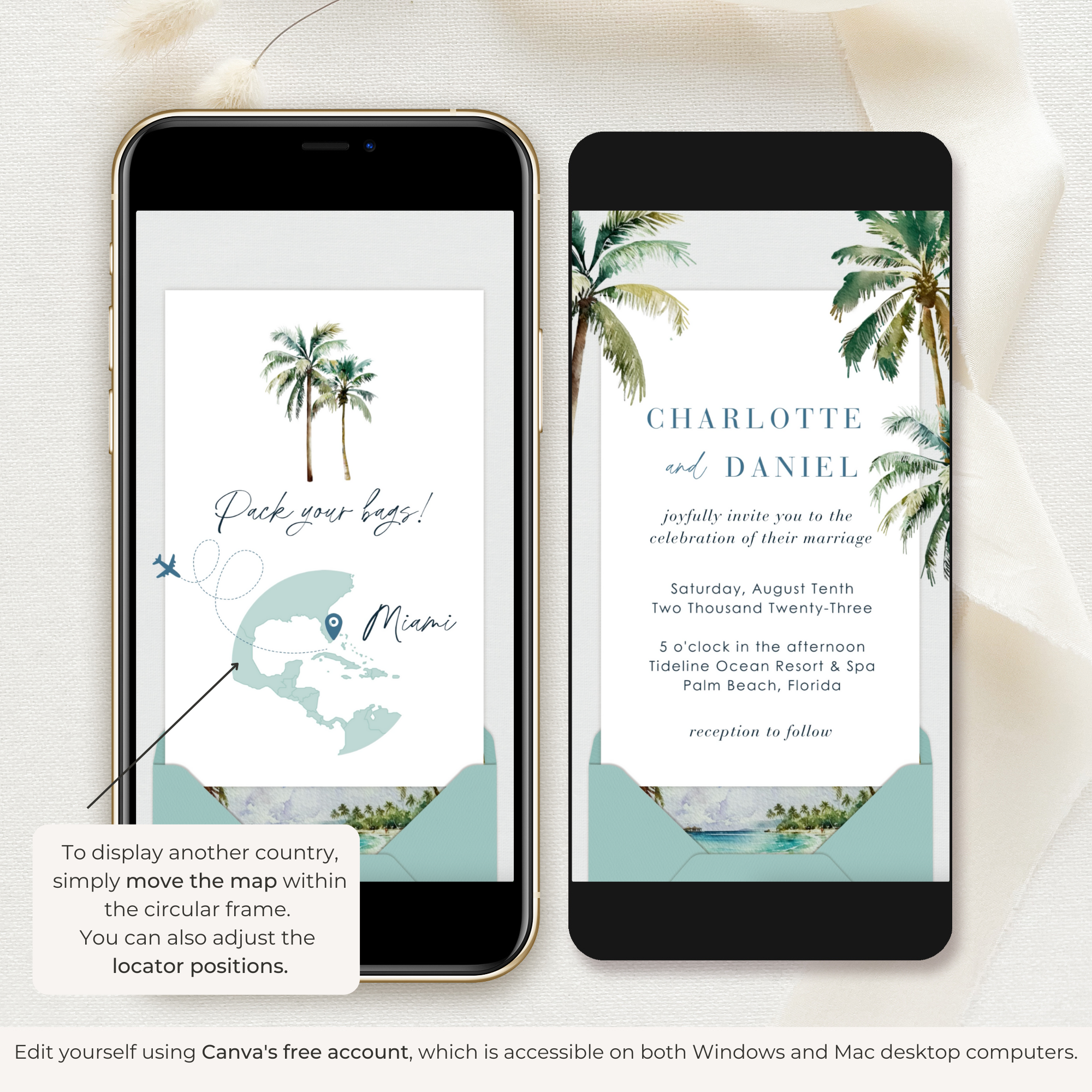 ISLA Boarding Pass Wedding Invitation Video Template