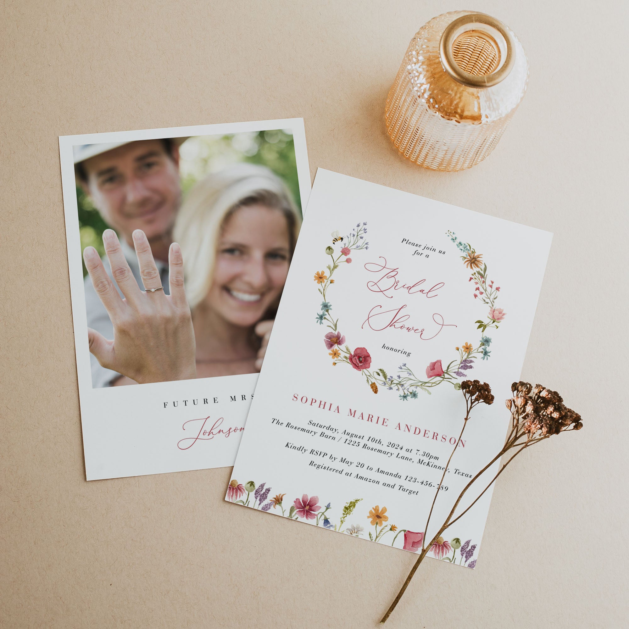 APRIL Bridal Shower Wedding Invitations Template