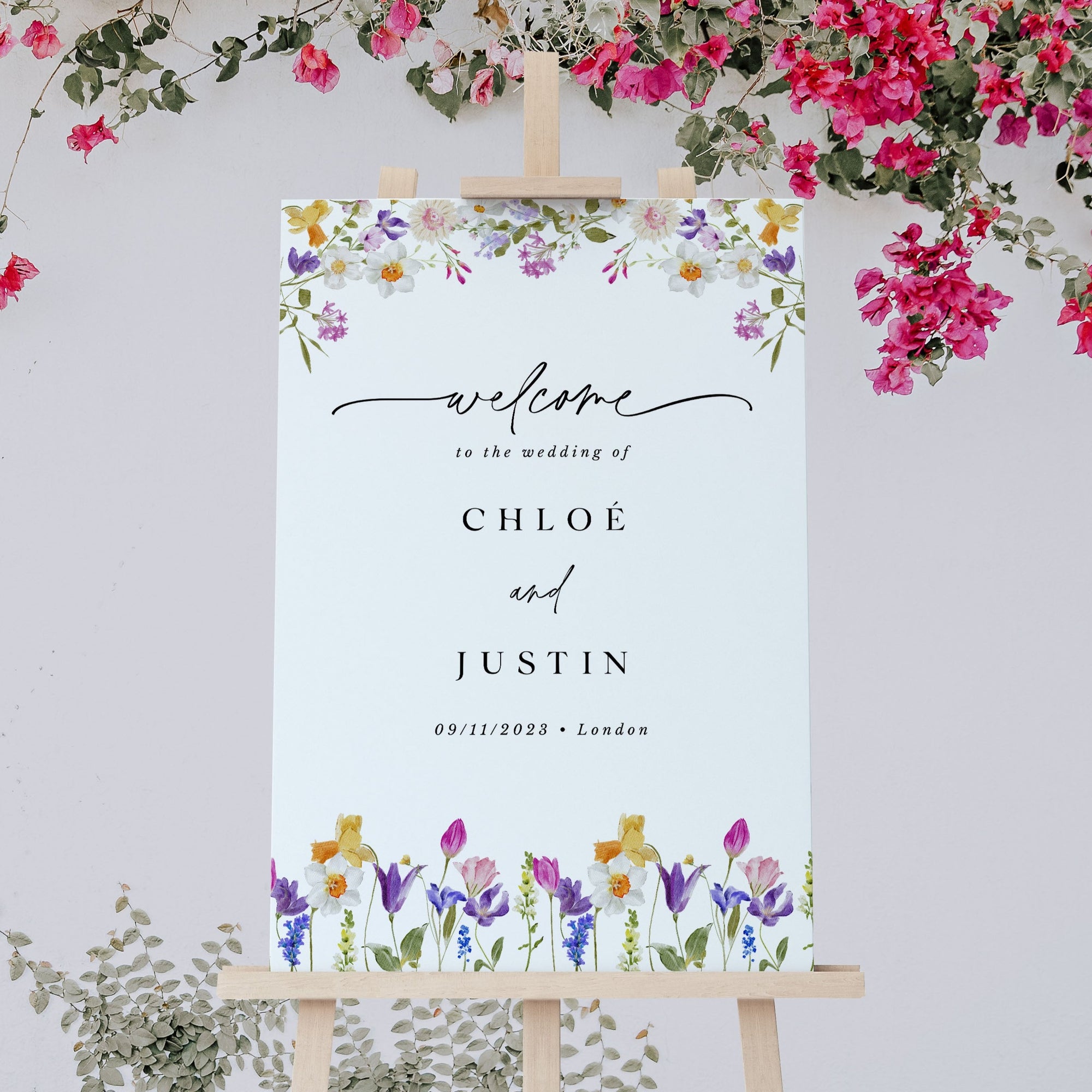 CHLOÉ Floral Wedding Welcome Sign Template