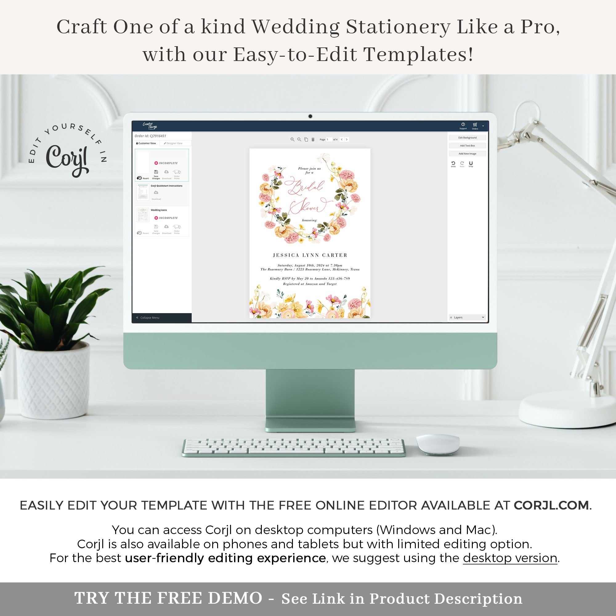 JUNE Bridal Invites Shower Template