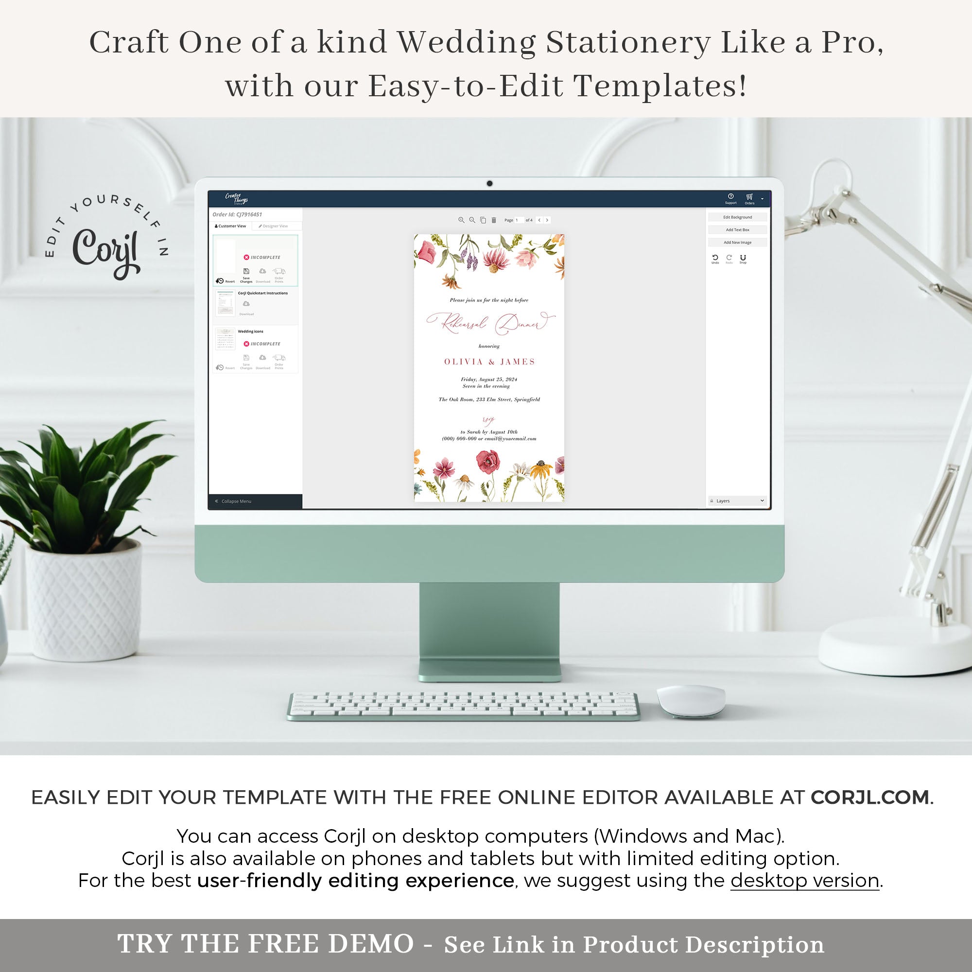 APRIL Digital Invite to Rehearsal Dinner
