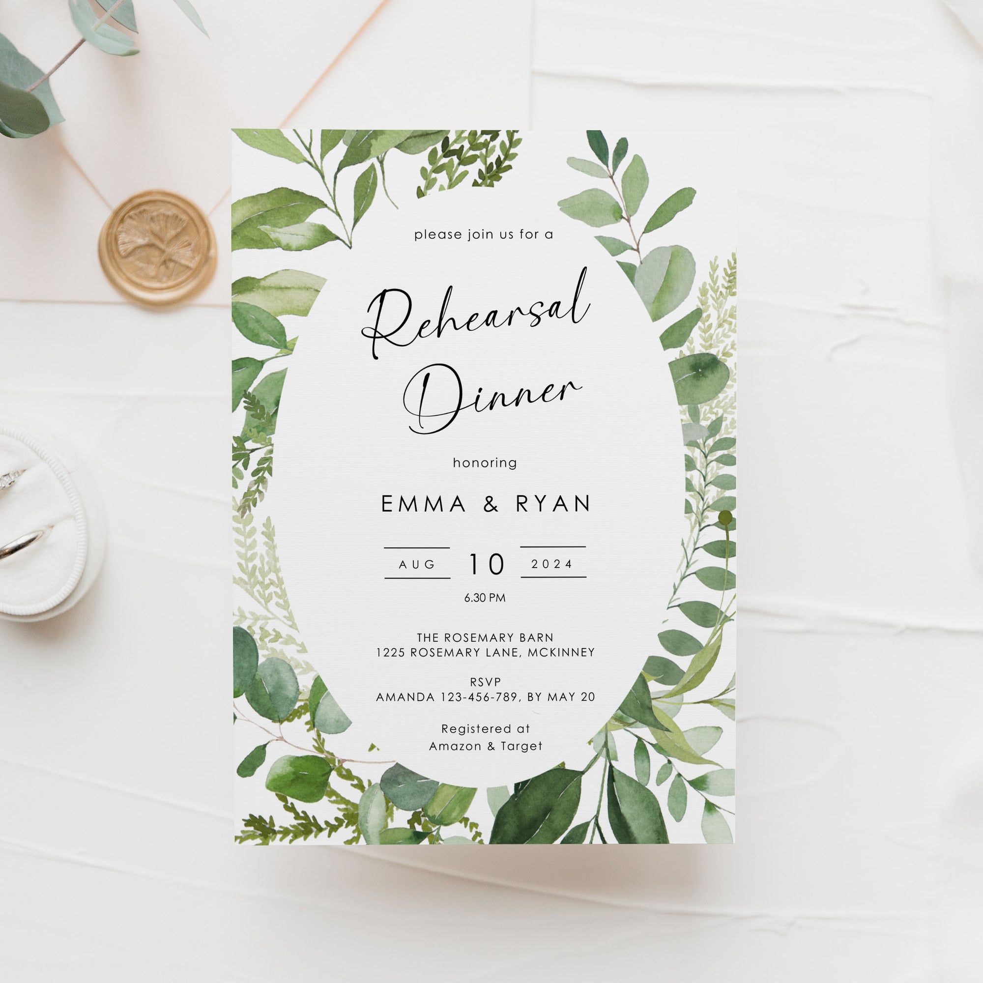 Rustic Rehearsal Dinner Invitation Template
