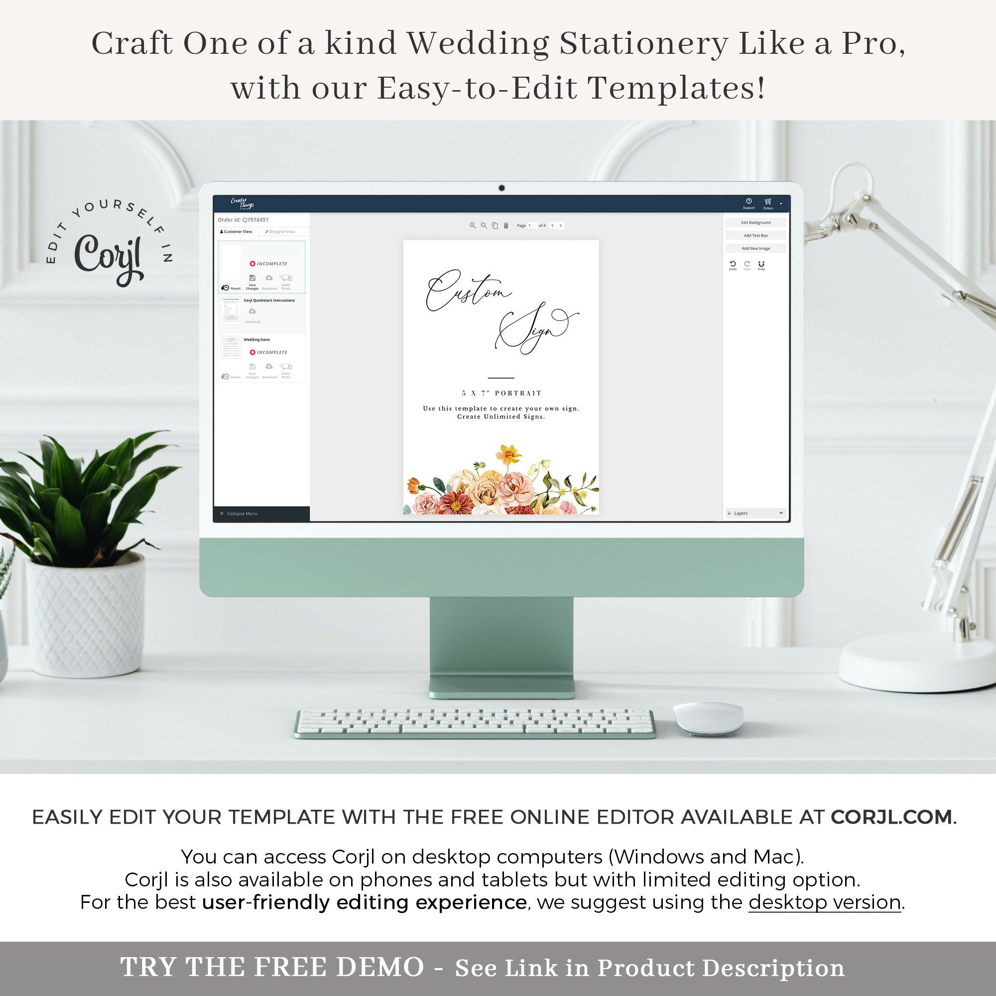 JUNE Small Wedding Sign Template
