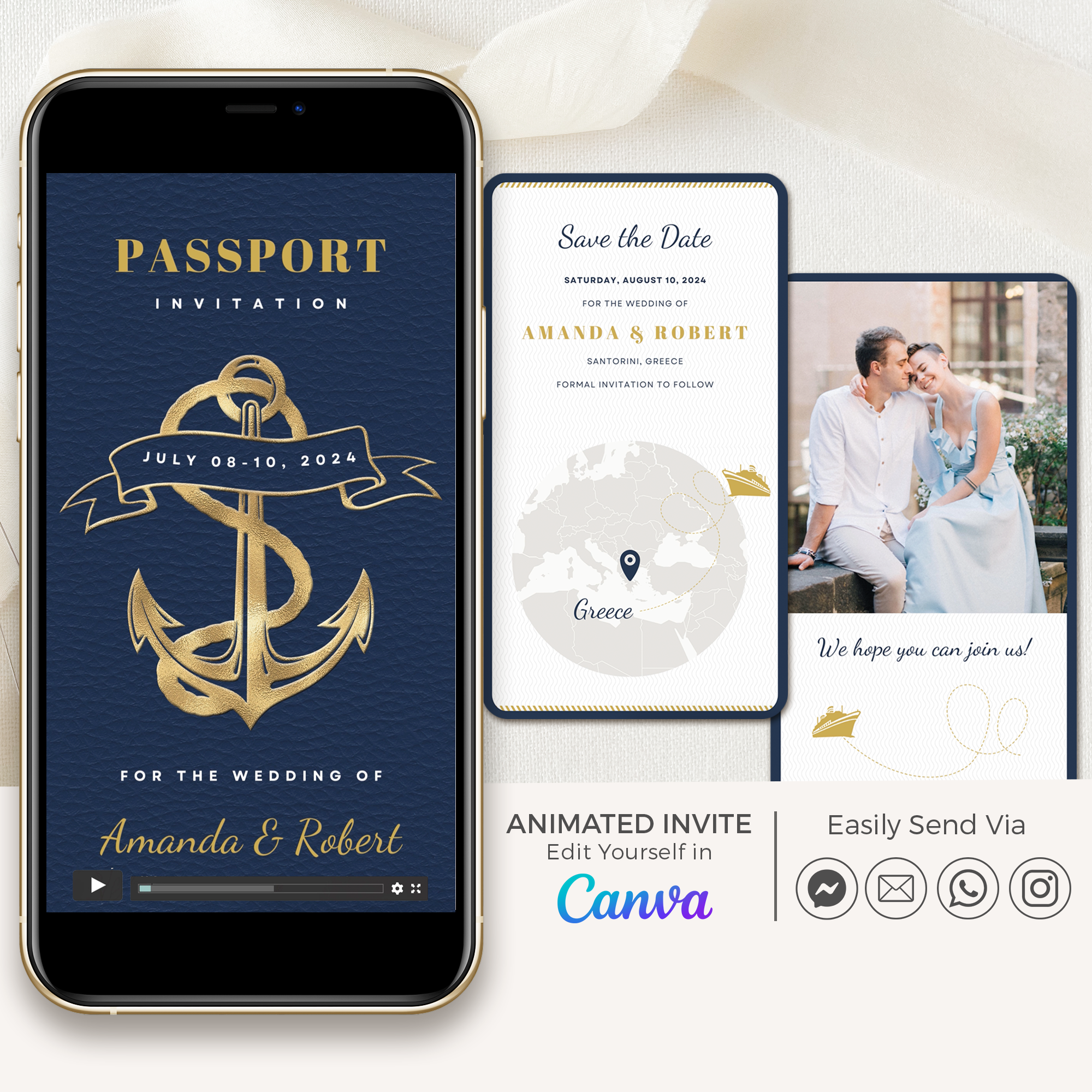 Nautical Passport Save the Date Video Template