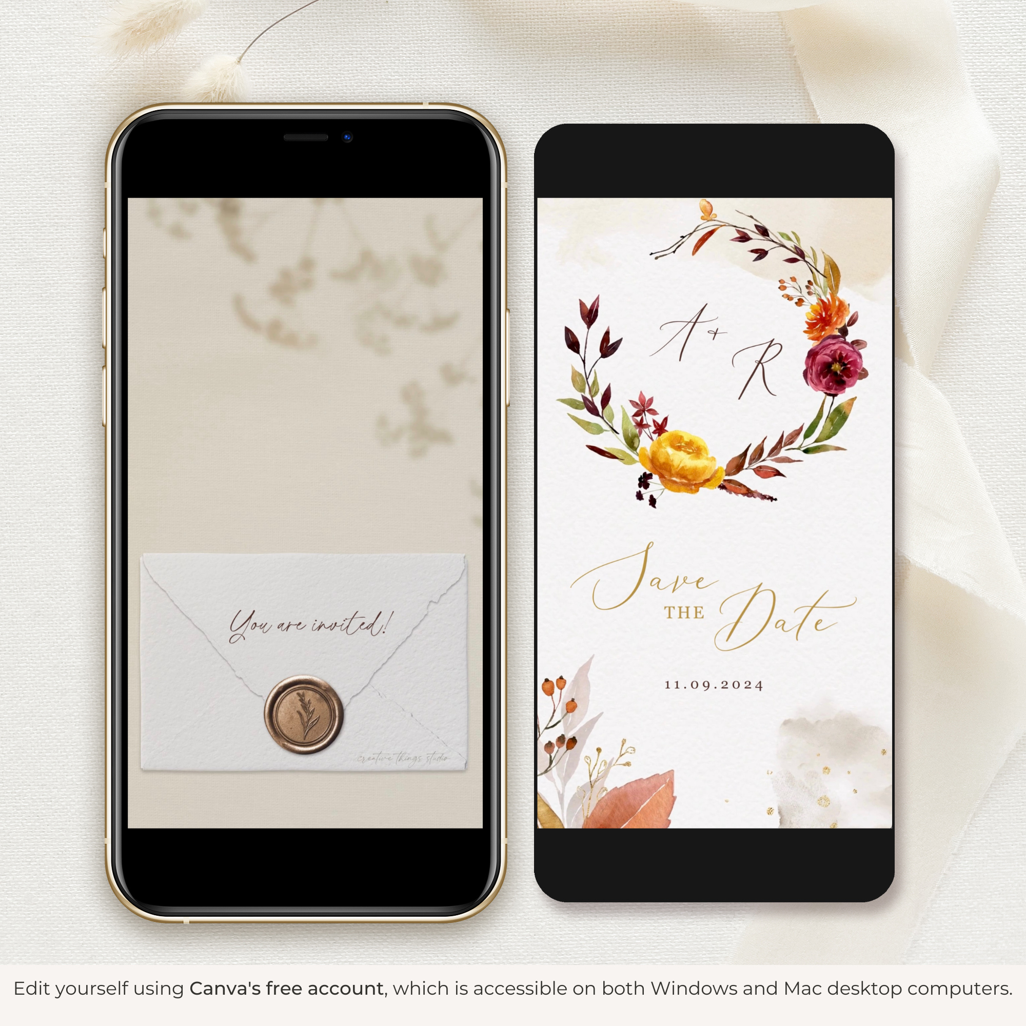 AMBRA Fall Wedding Save the Date Video Template