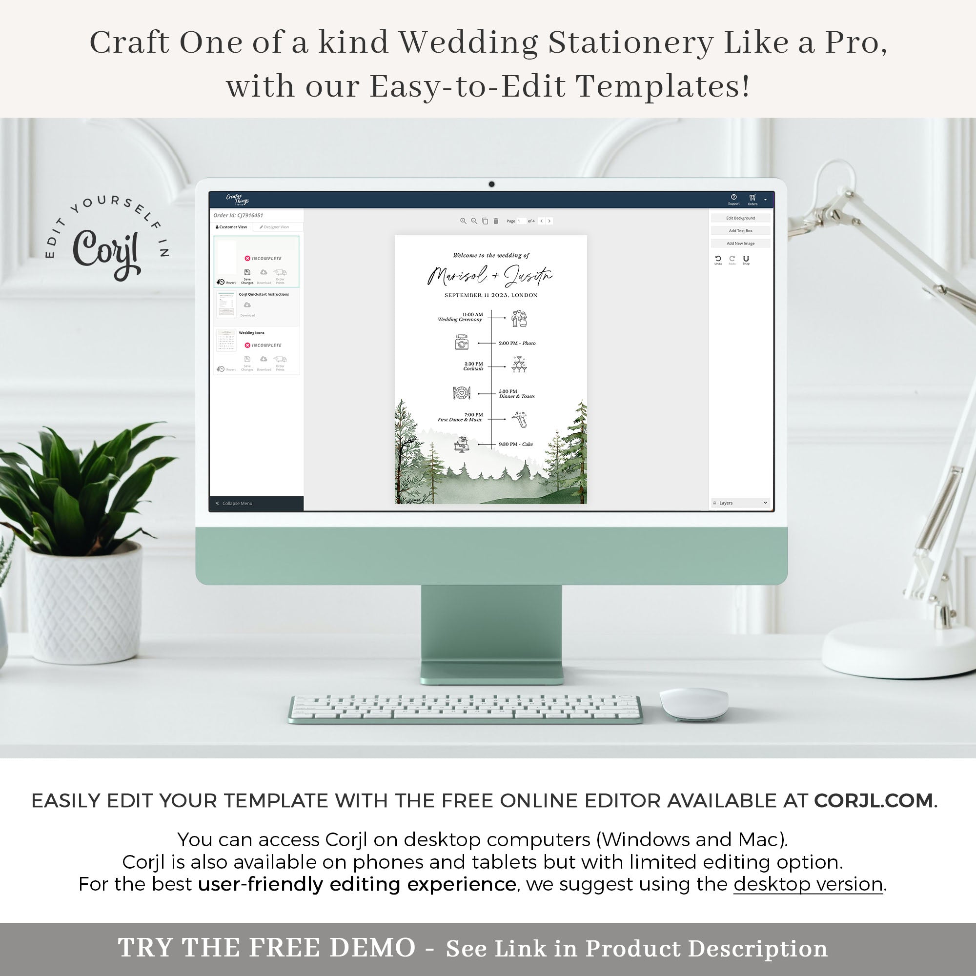 GAIA Wedding Program Fan Template