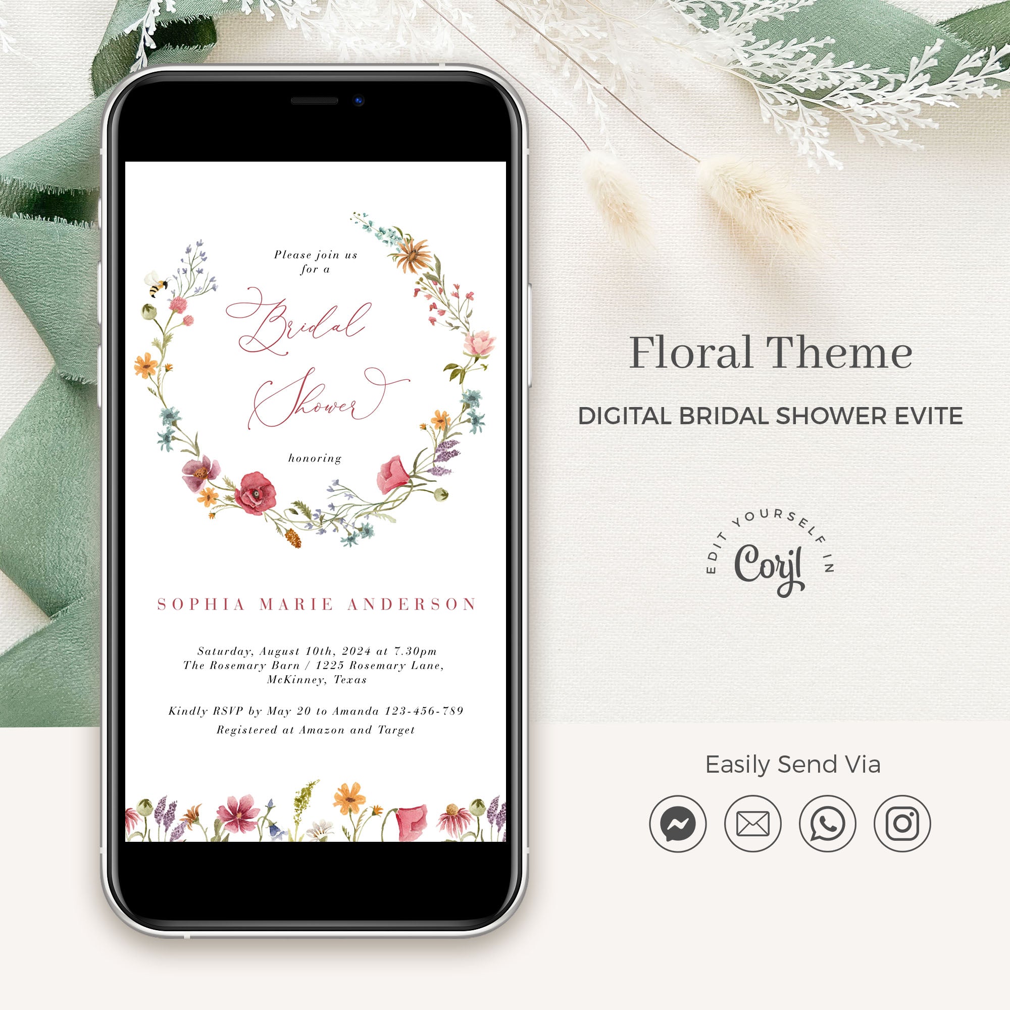 APRIL Bridal Shower Wedding Invitations Evite