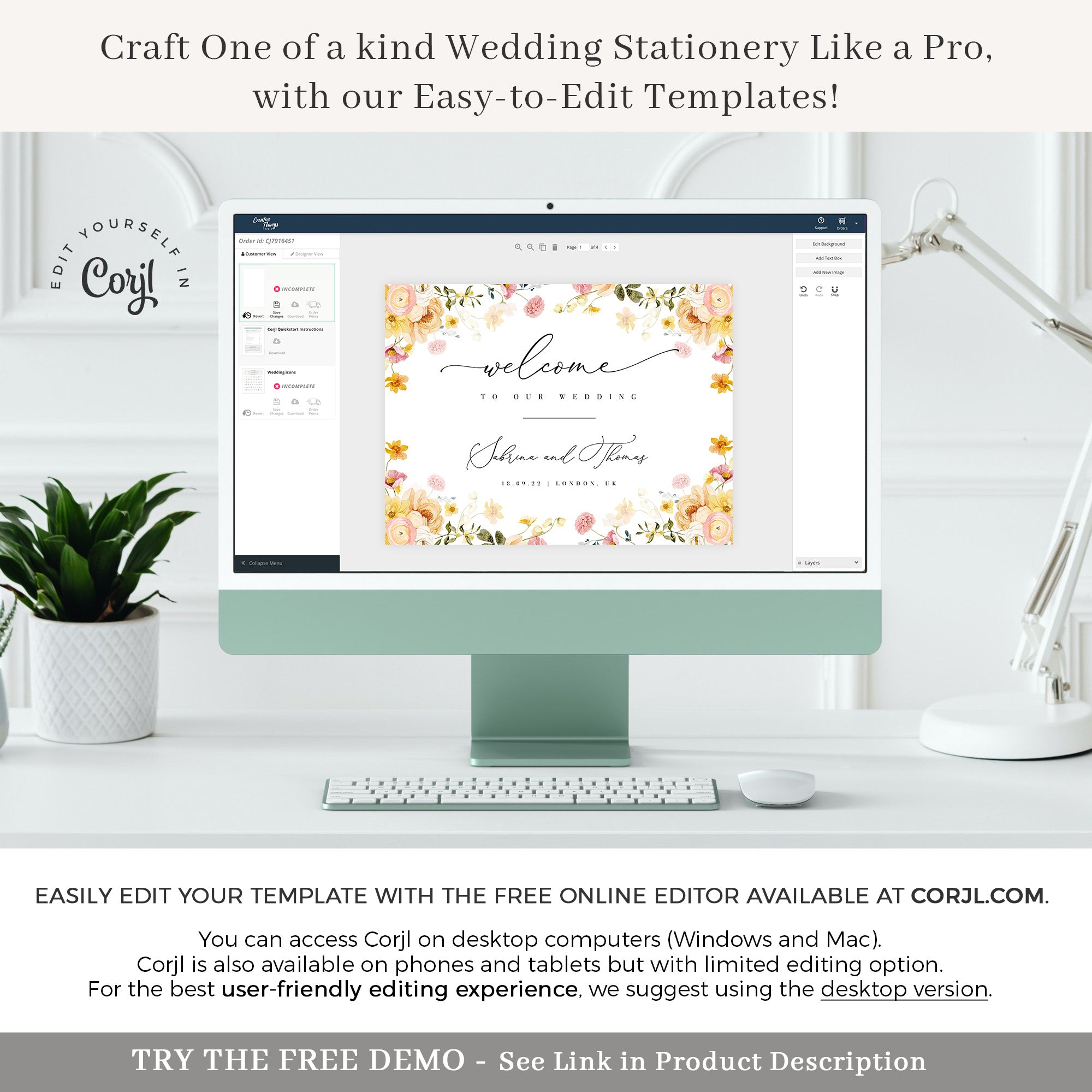 JUNE Wedding Welcome Sign Template