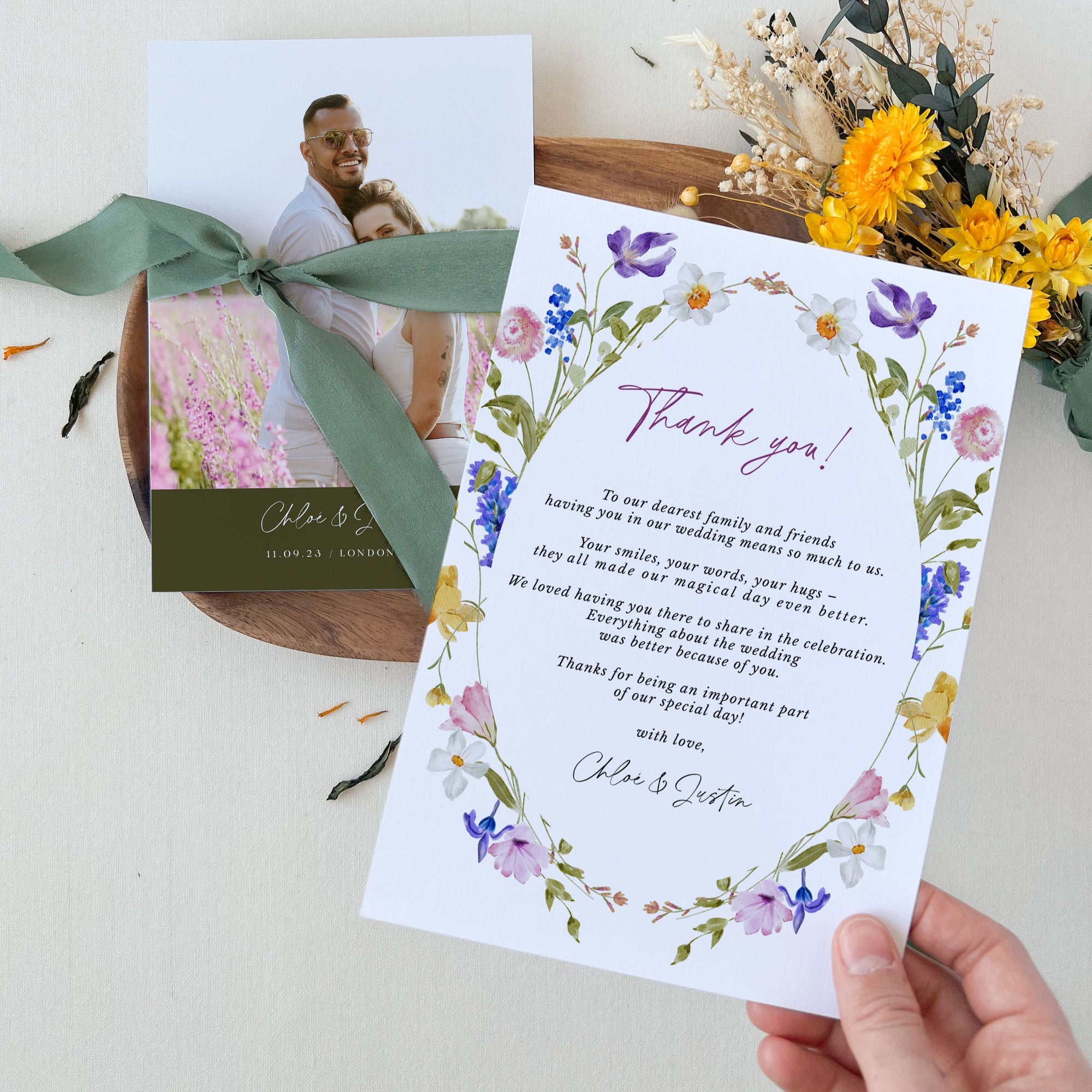 CHLOÉ Floral Wedding Thank You Card Printable