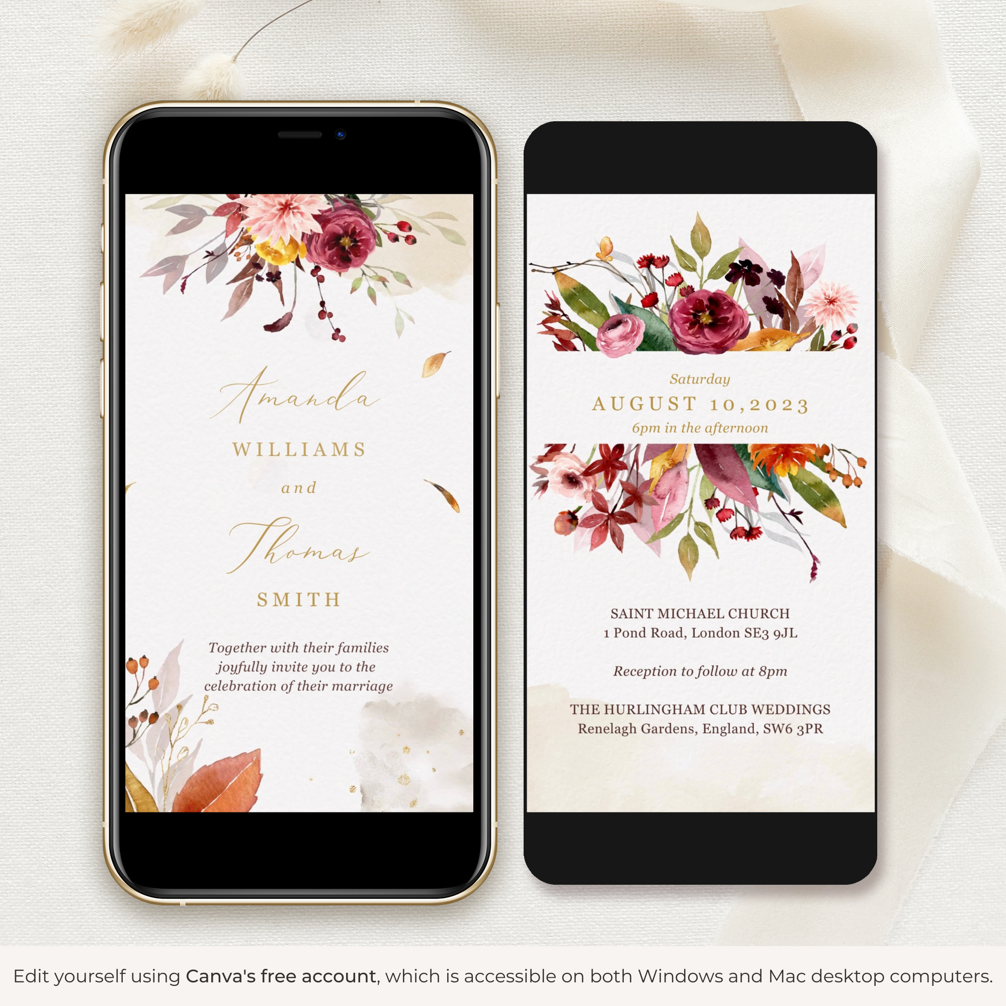 AMBRA Fall Wedding Invitation Video Template