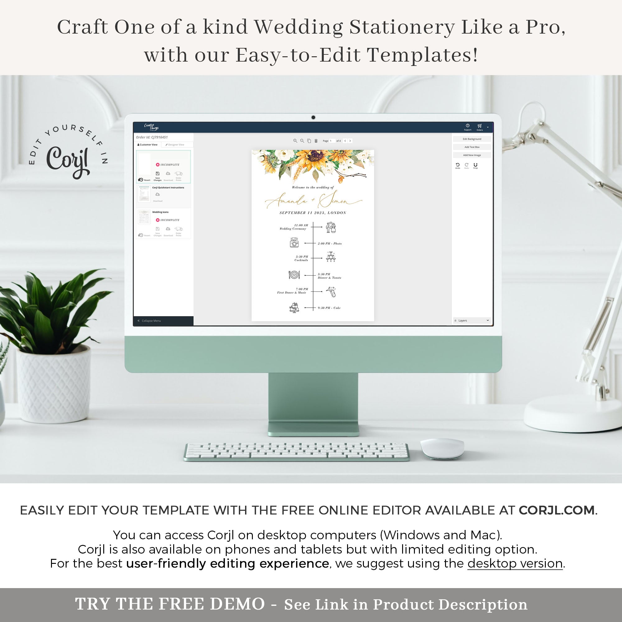 MARISOL Wedding Program Fan Template