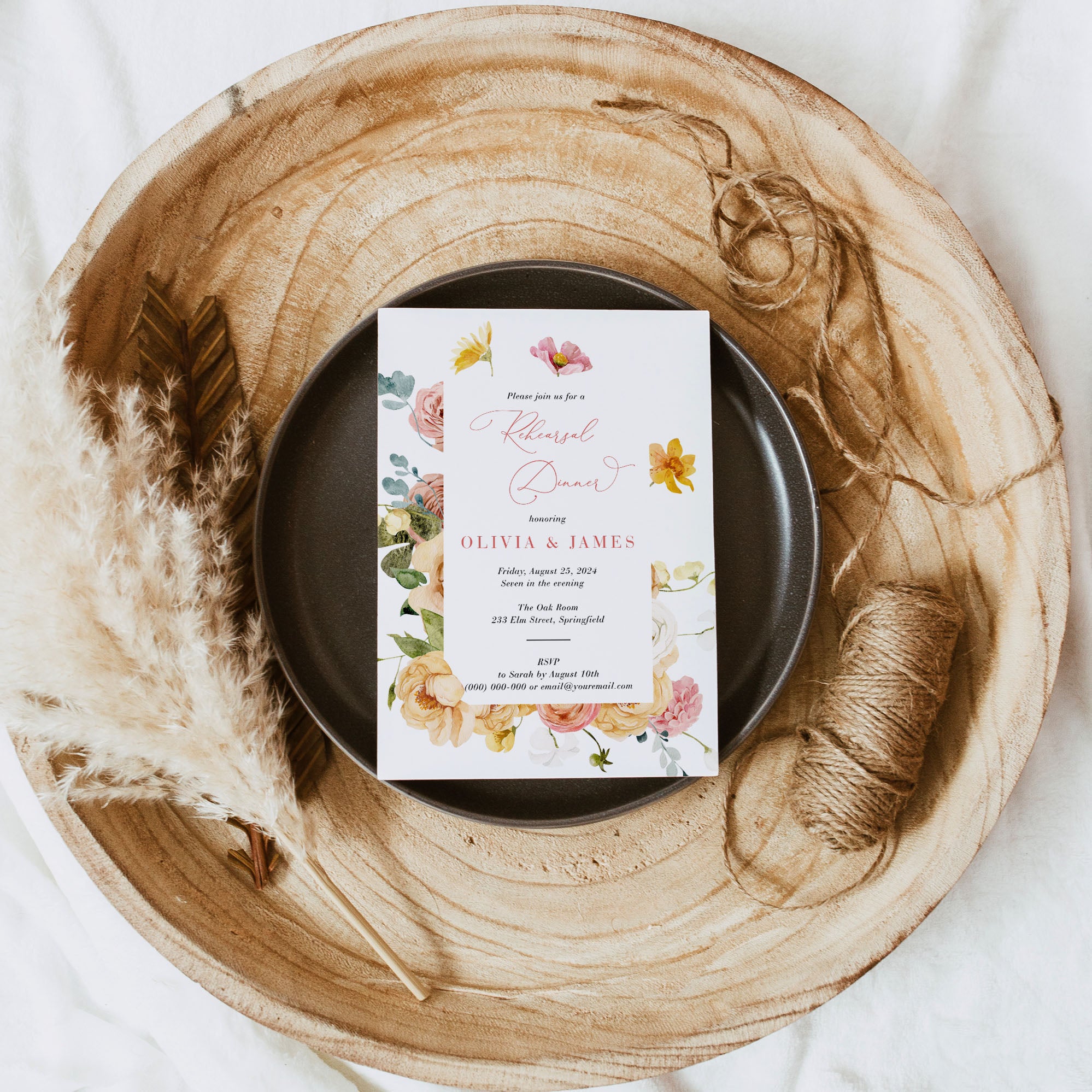 JUNE Printable Rehearsal Dinner Invitation