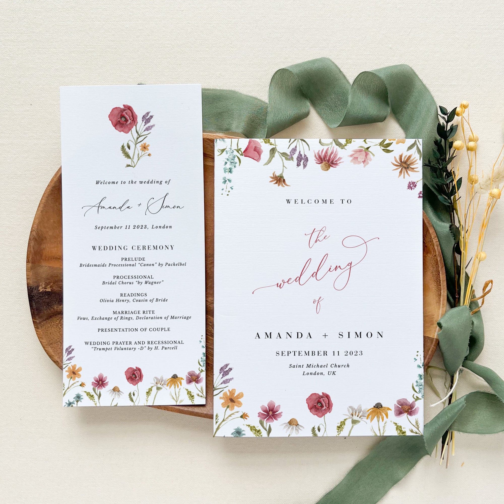 APRIL Wedding Program Template