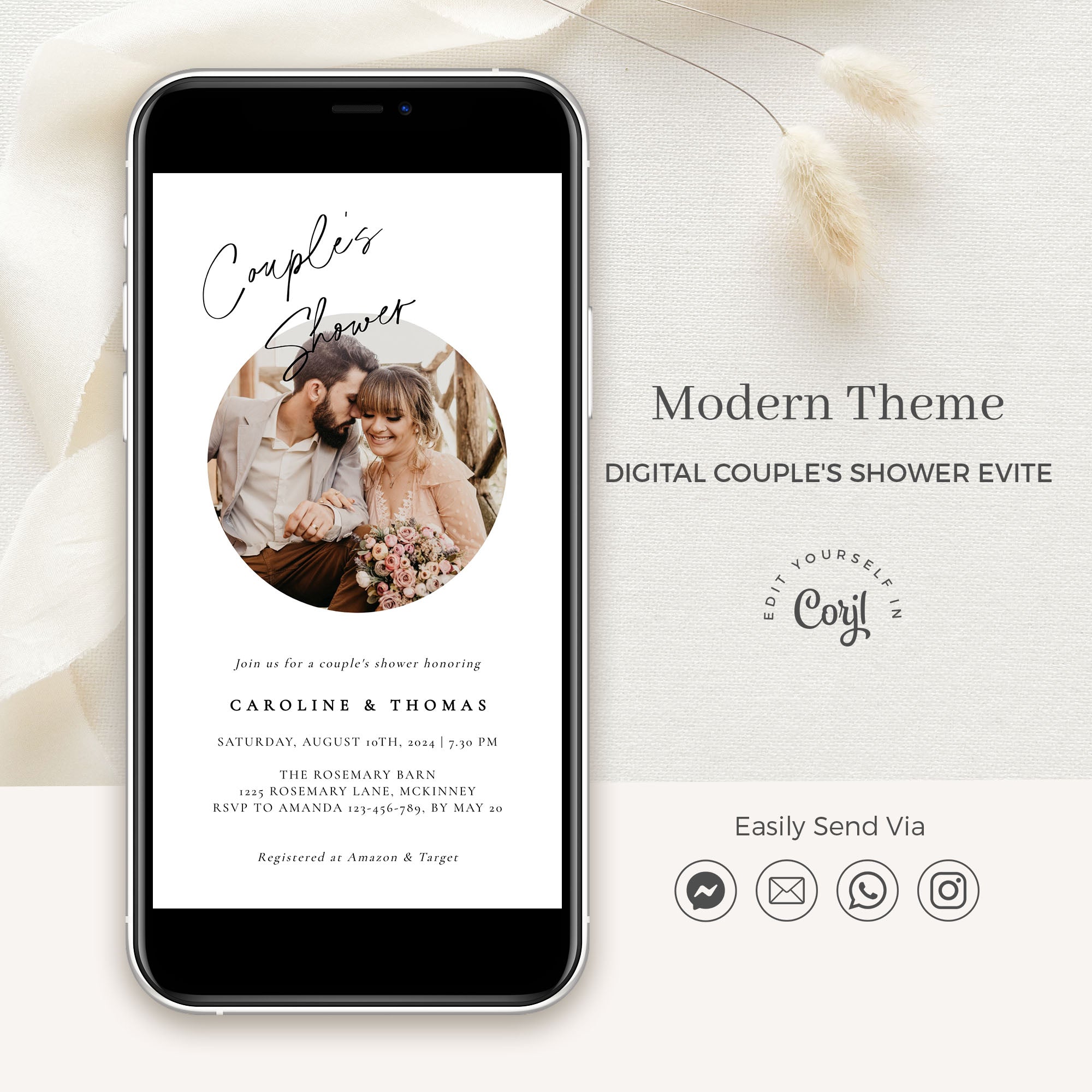 LAURA Couples Wedding Shower Digital Invitation