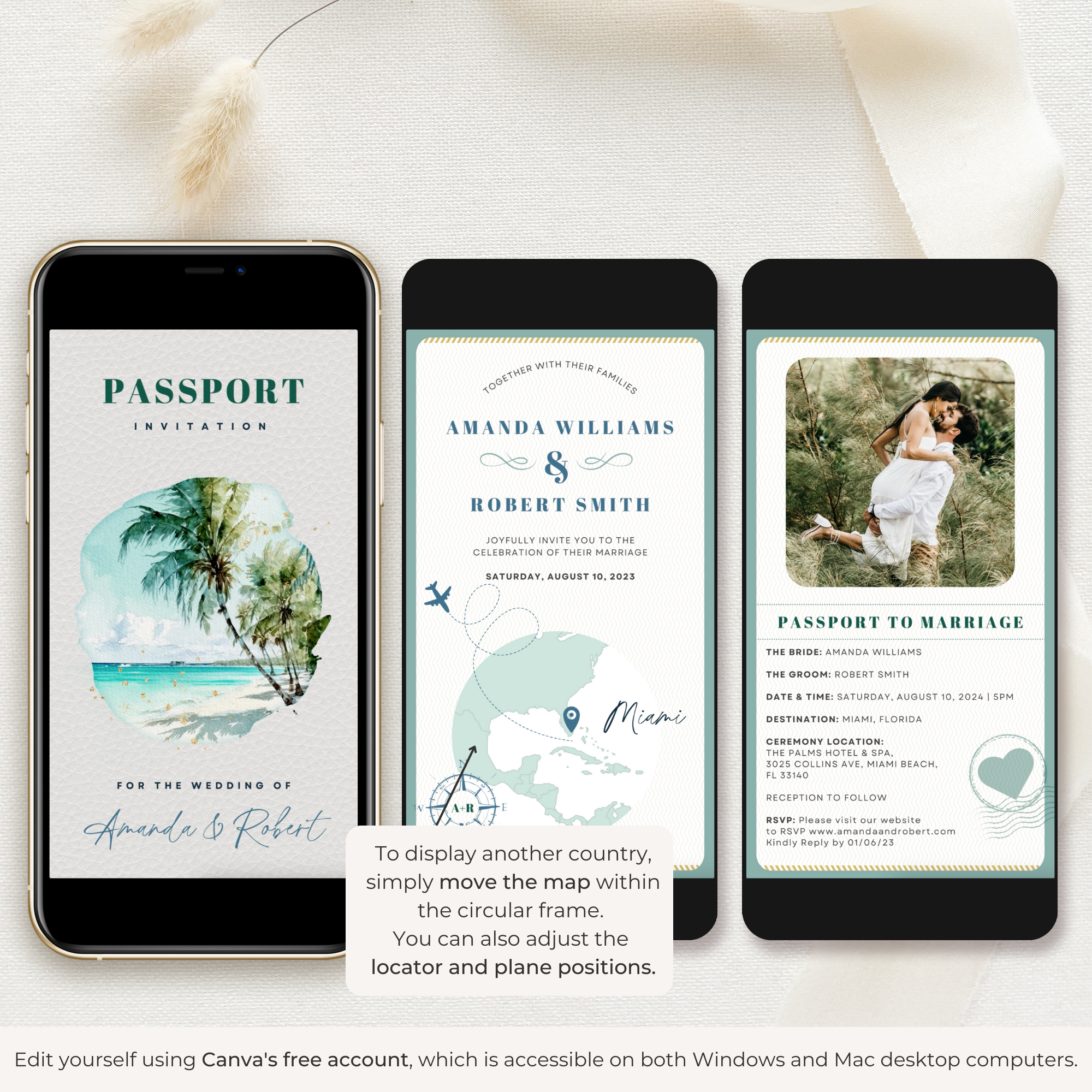 ISLA Passport Wedding Invitation Video Template