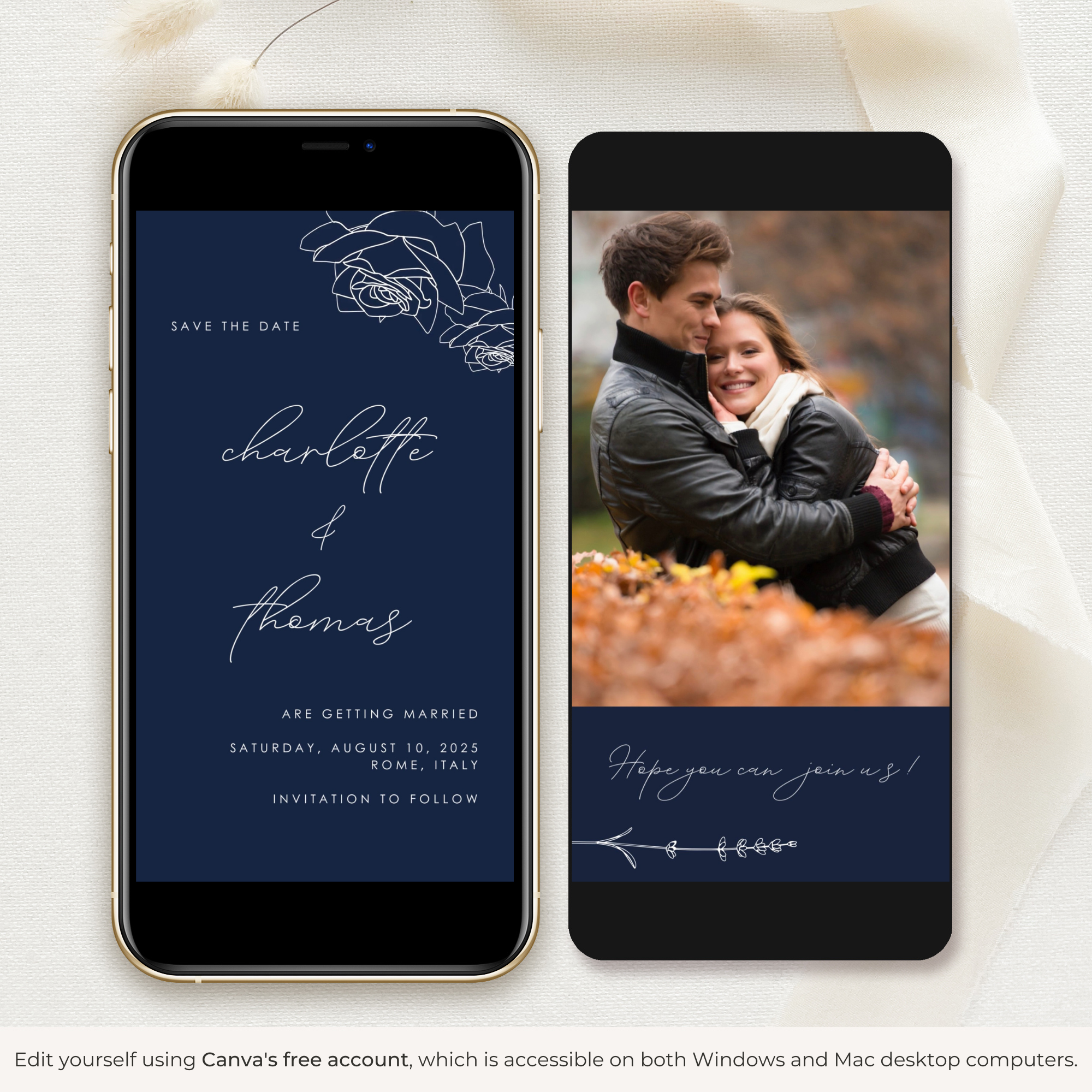 ROSA Minimal Wedding Save the Date Video Template