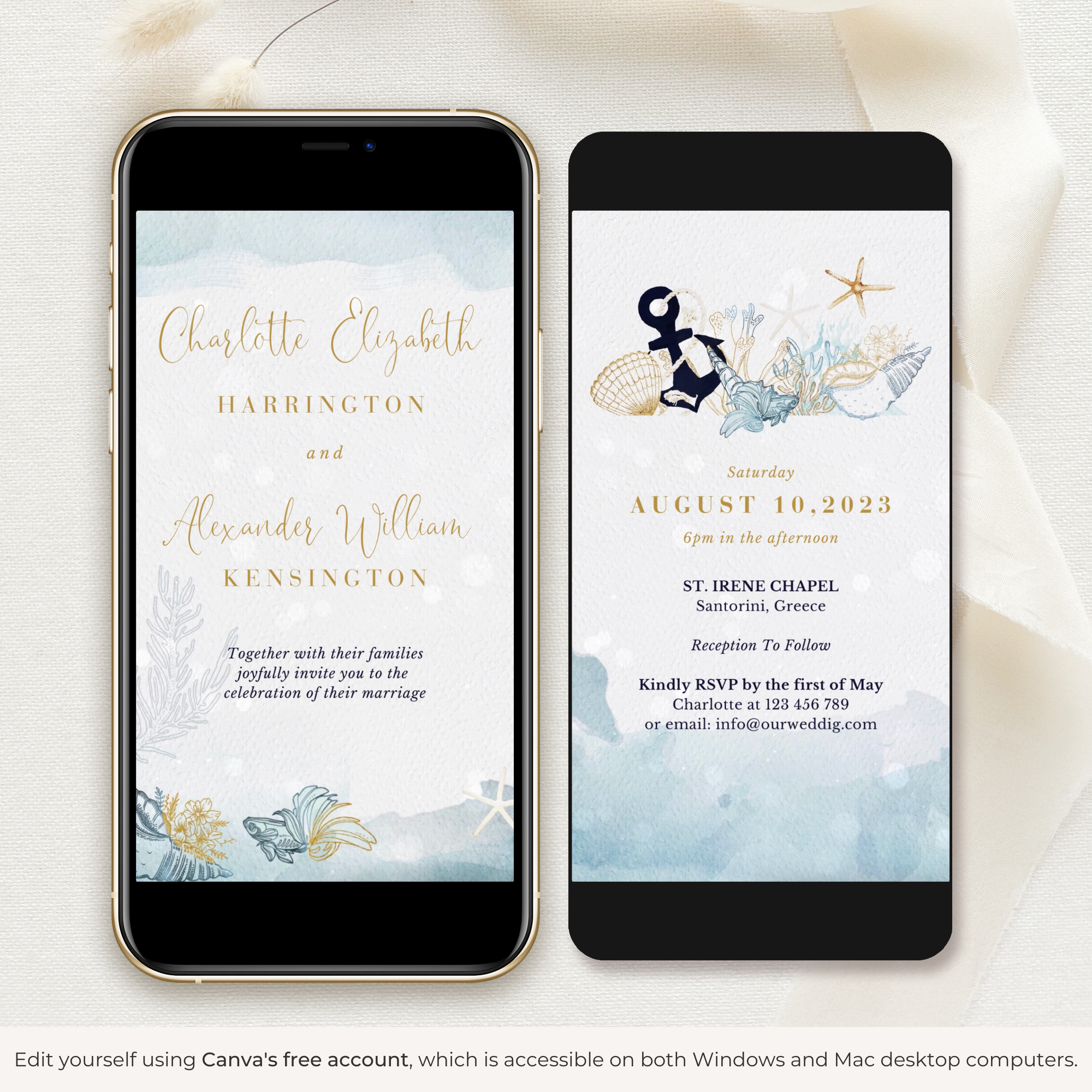 MARINA Ocean Wedding Invitation Video Template