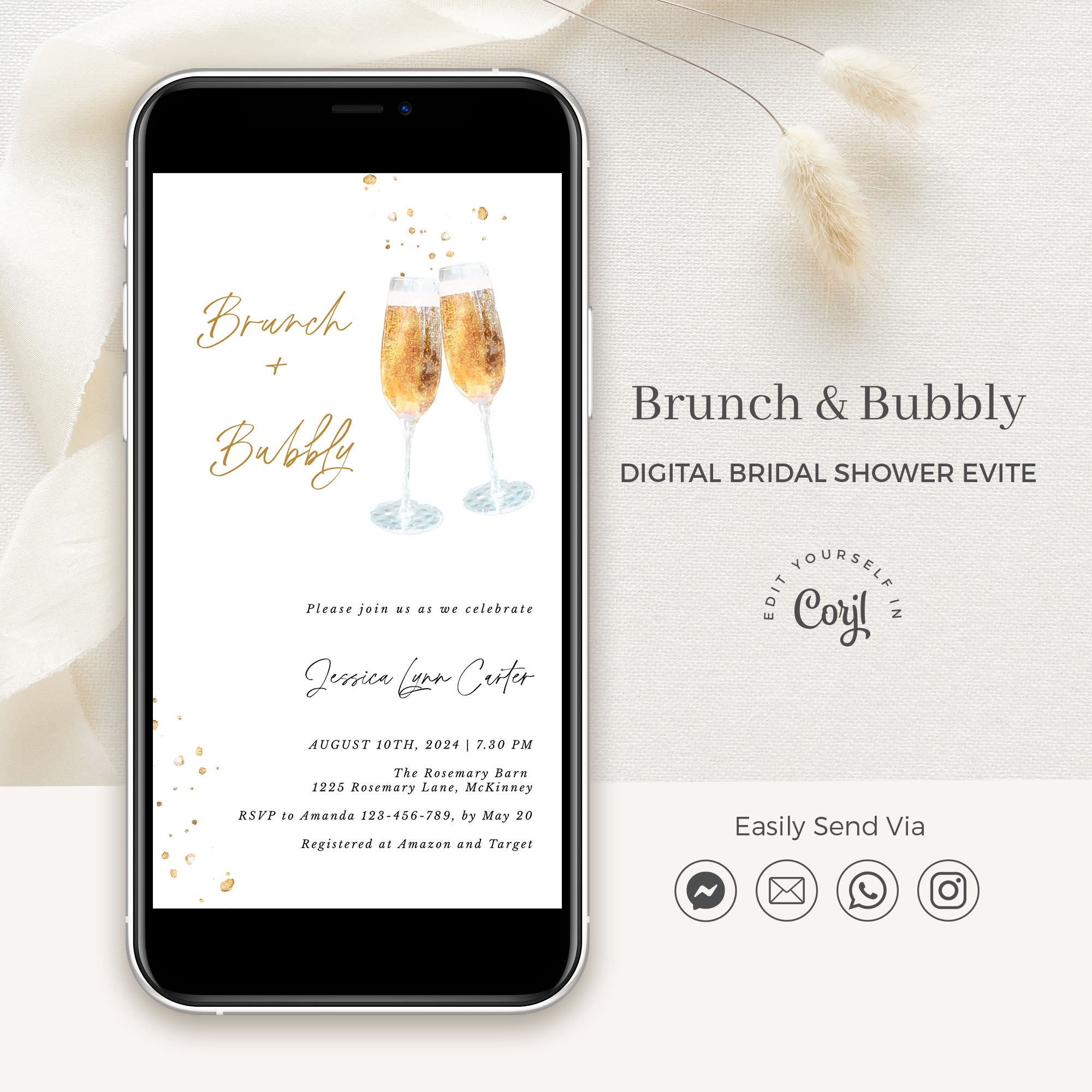 Brunch and Bubbly Invitation Evite