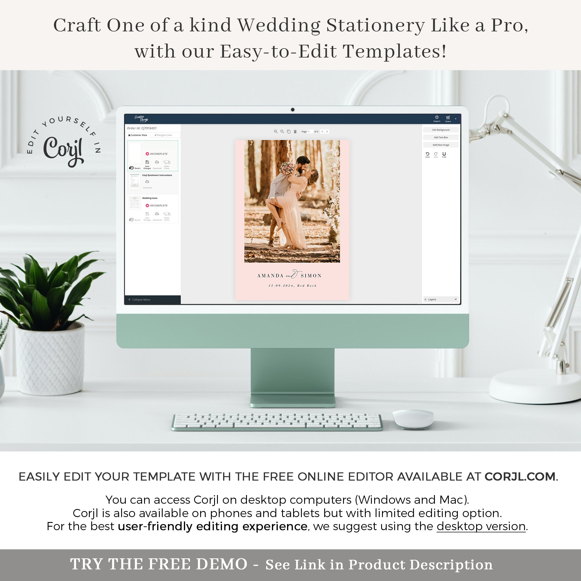 JUNE Wedding Thank You Card Printable
