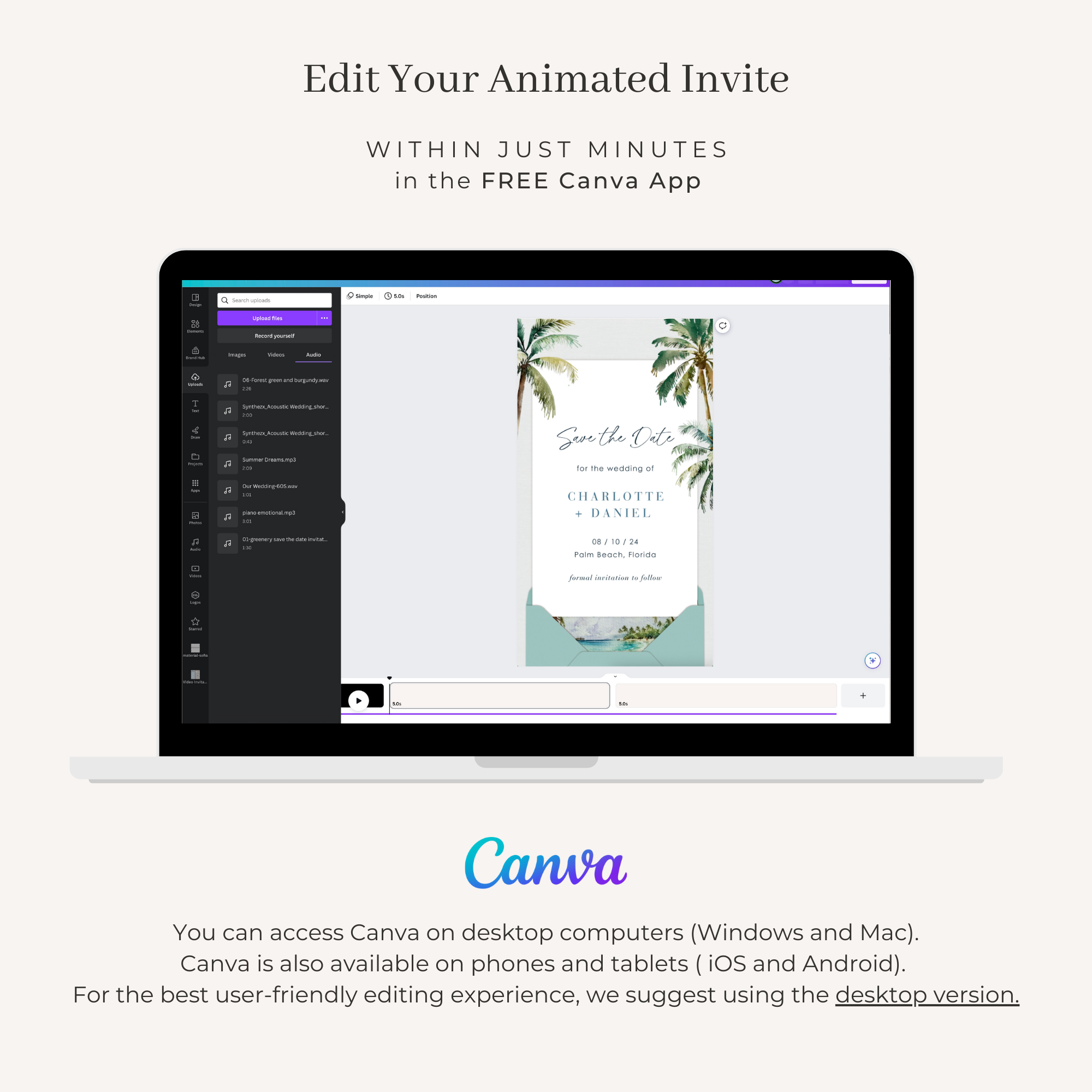 ISLA Boarding Pass Save the Date Video Template