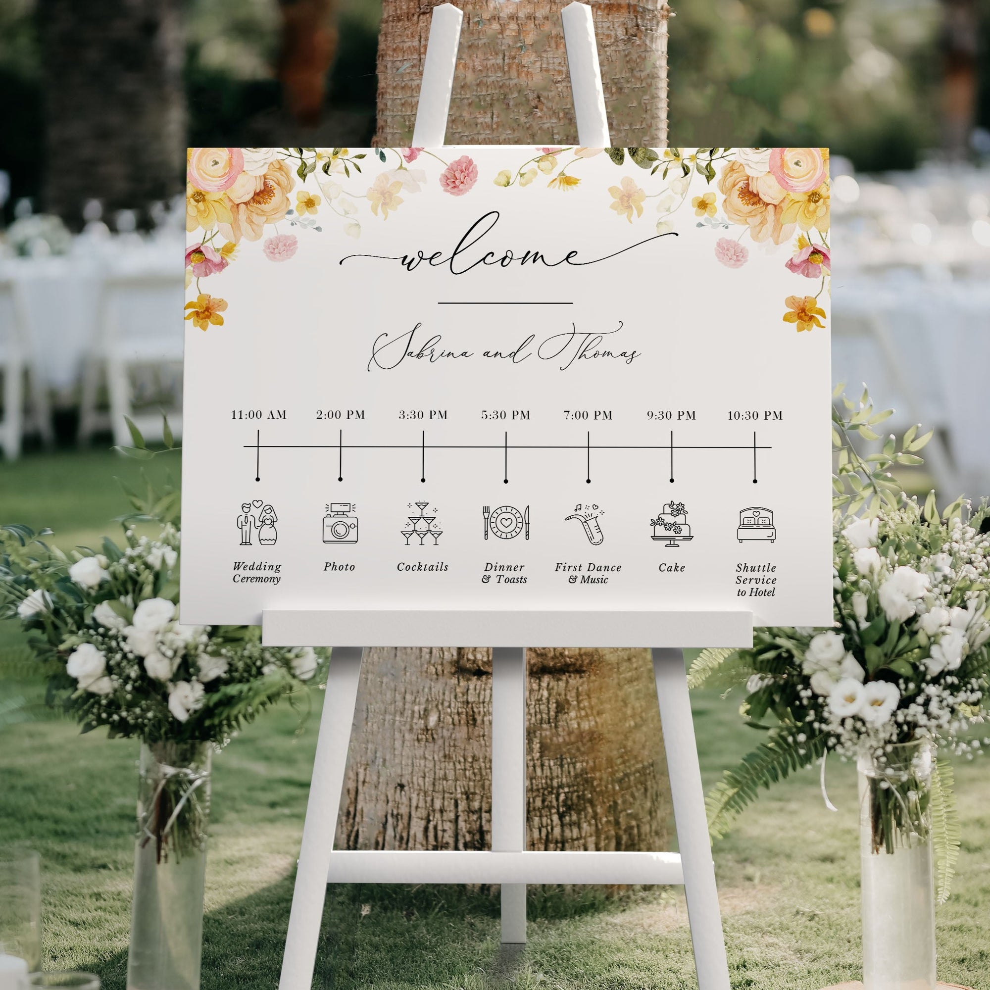 JUNE Wedding Order of Event Sign Printable