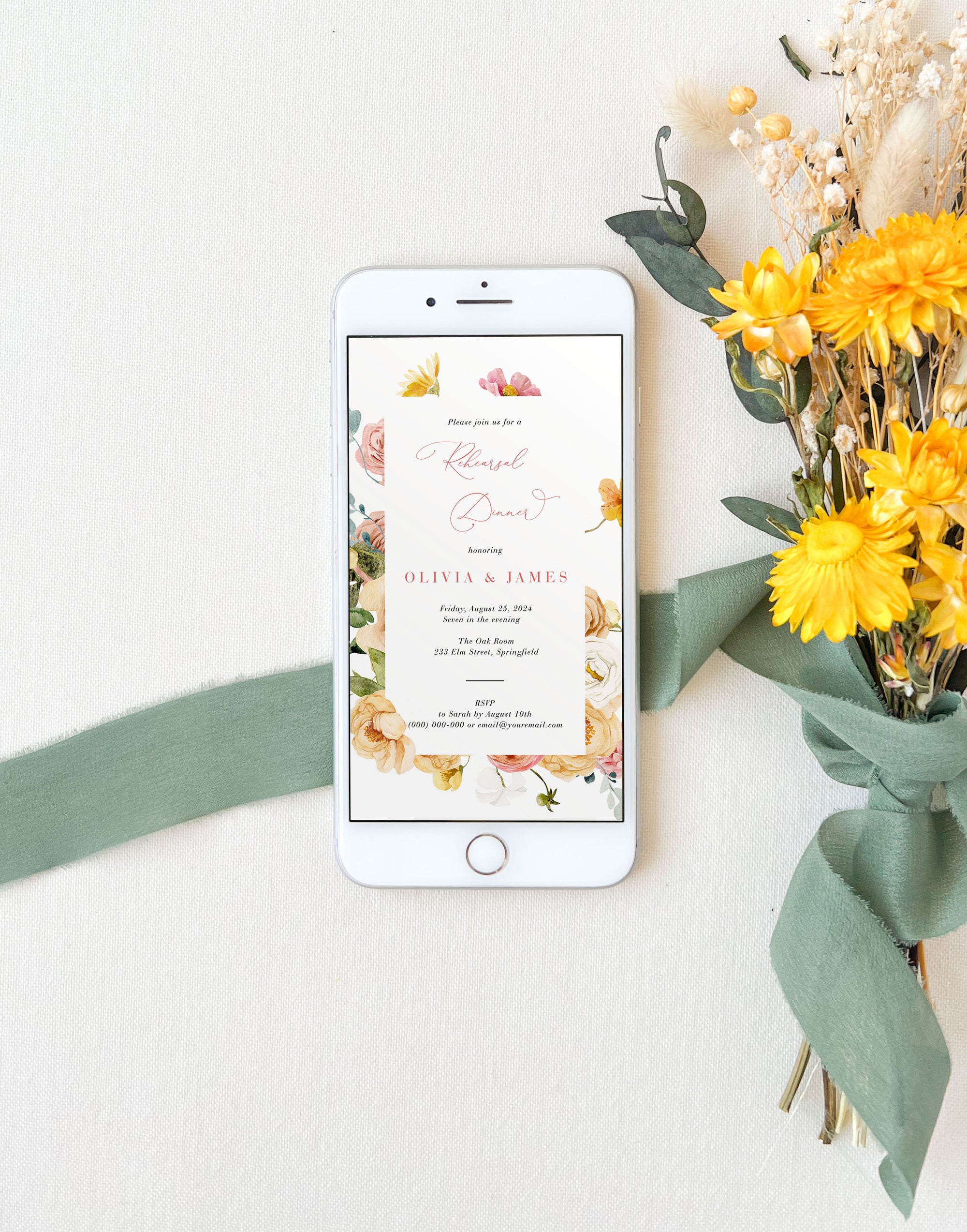 JUNE Digital Rehearsal Dinner Invitation