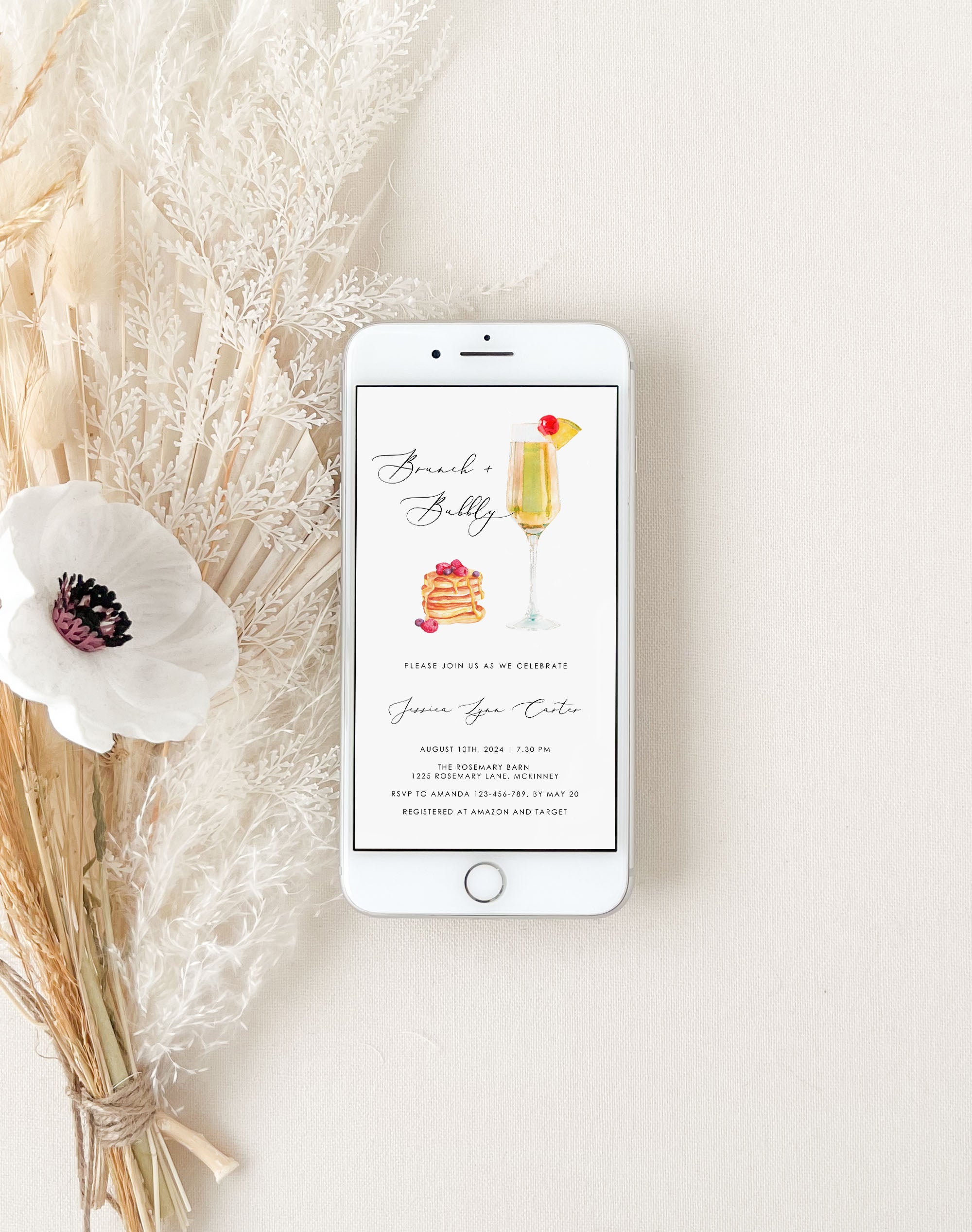Bubbly Brunch Digital Invitation