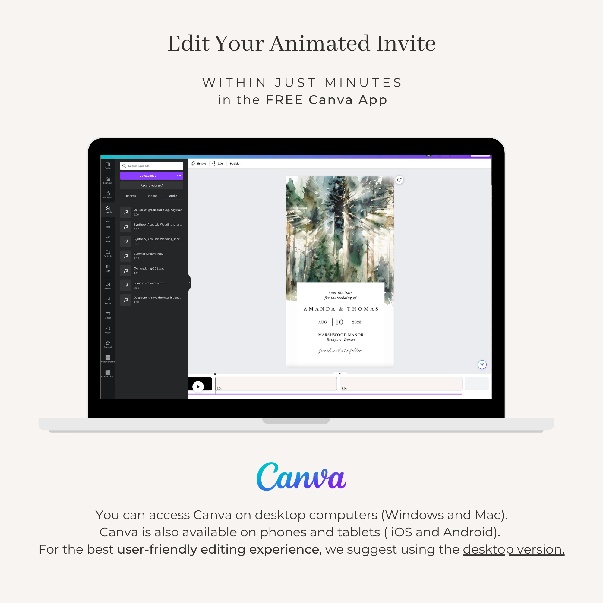 GAIA Enchanted Forest Save the Date Video Template