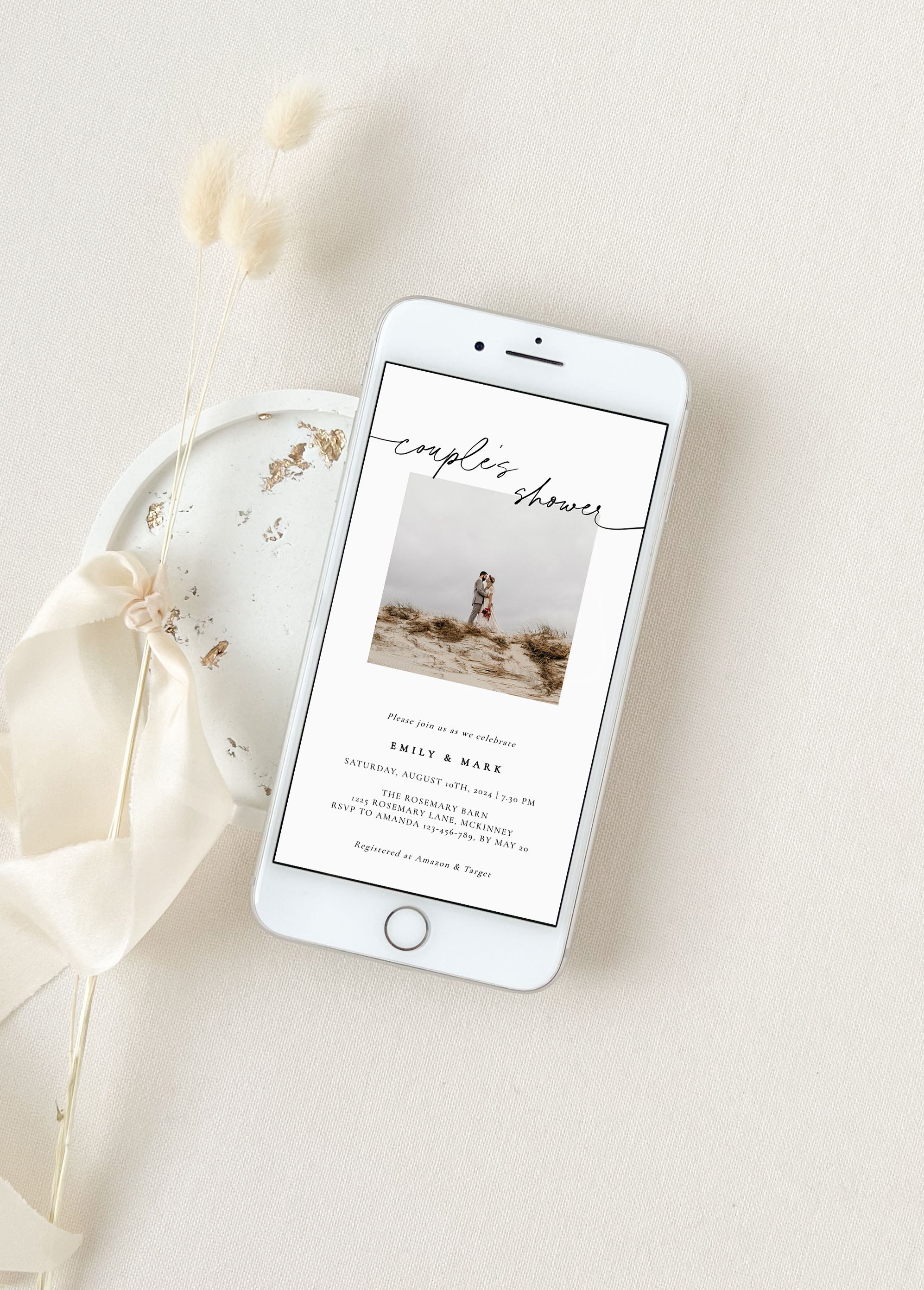 ELLA Couples Wedding Shower Invitation With Photo
