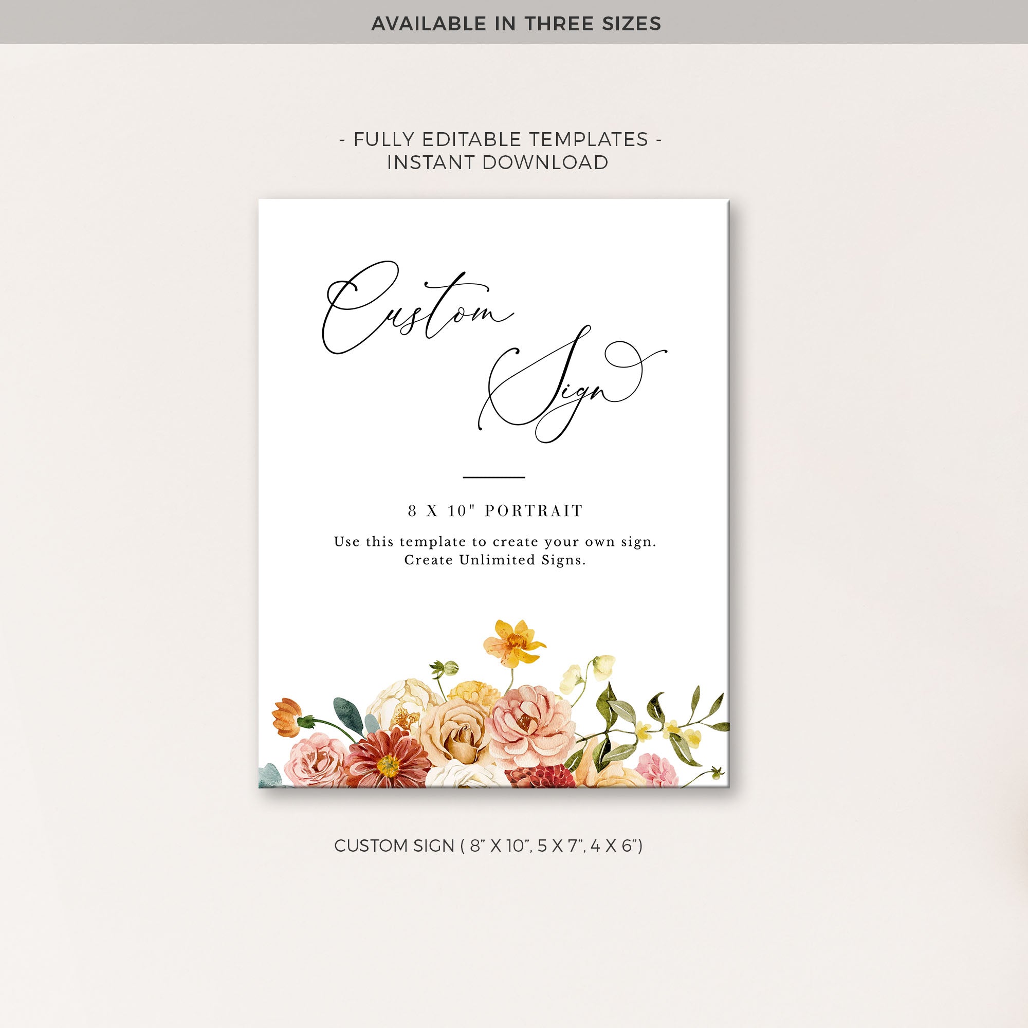 JUNE Small Wedding Sign Template