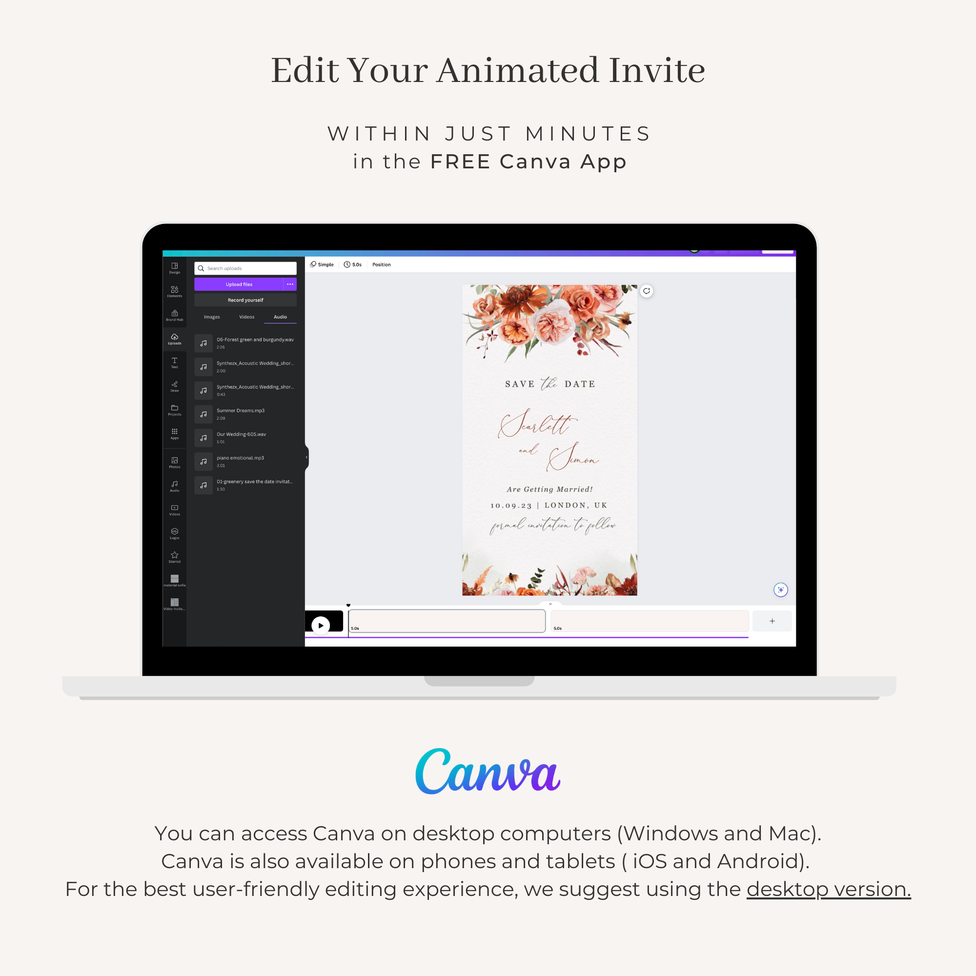SCARLETT Boho Save the Date Video Template
