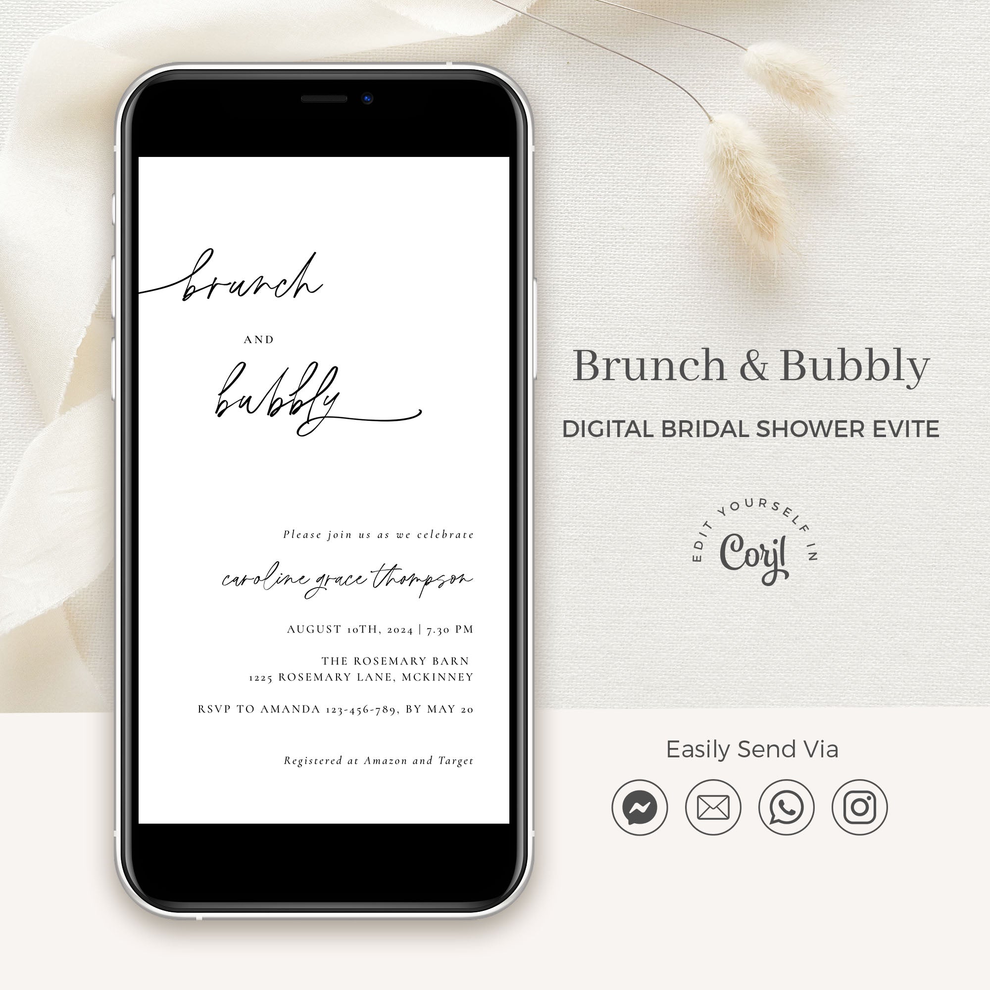 Bridal Shower Brunch and Bubbly Card