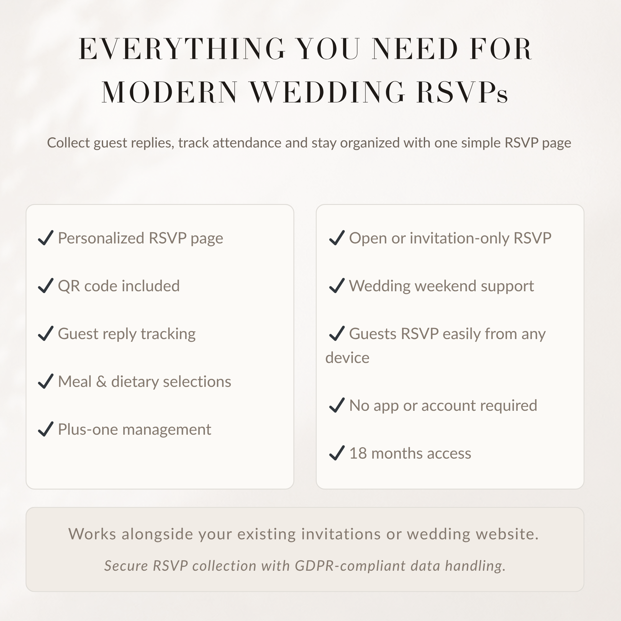 Online Wedding RSVP Page — Collect &amp; Track Guest Replies | Creativite