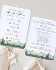 ARNA Mountain Wedding Program Fans Diy