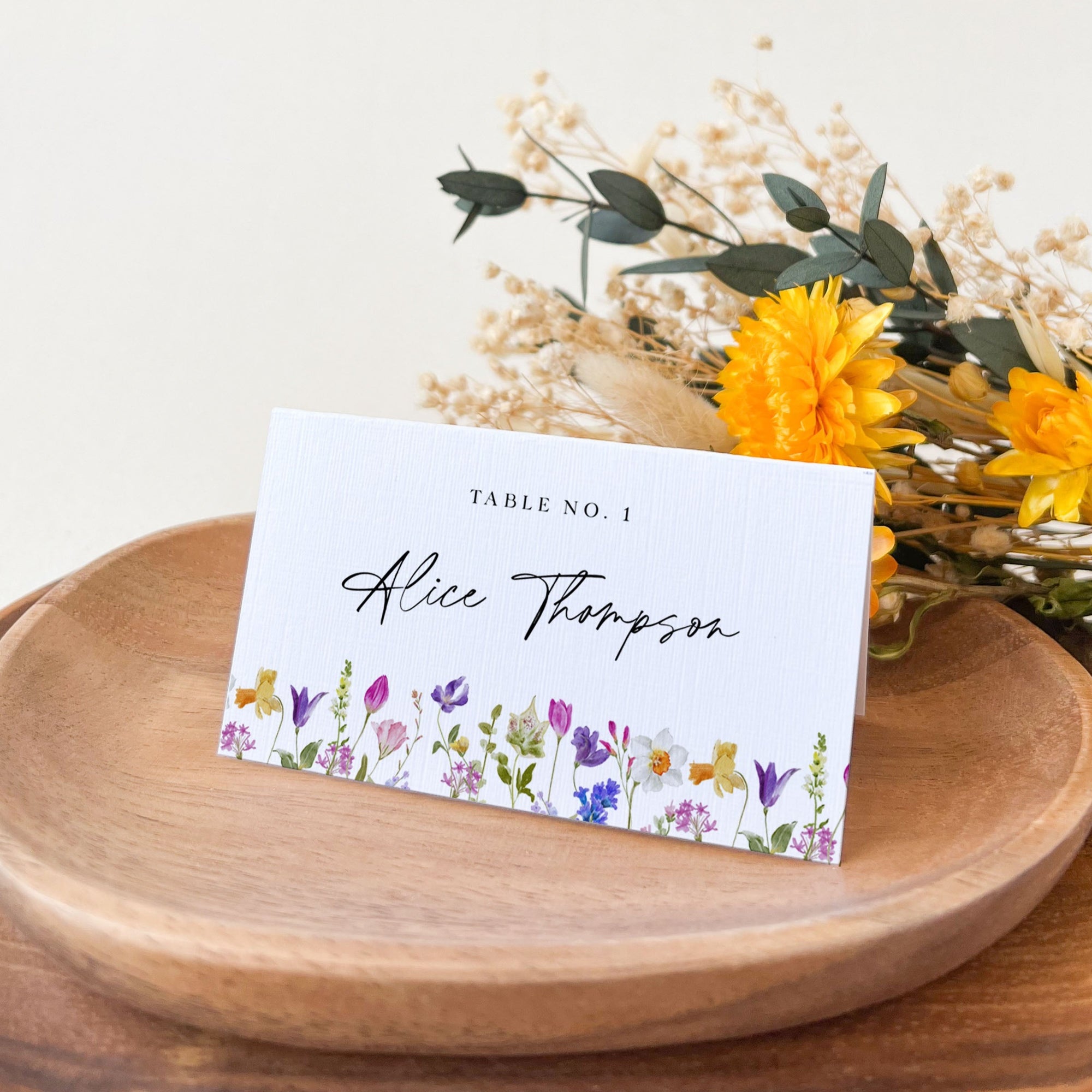 CHLOÉ Floral Wedding Place Card Template